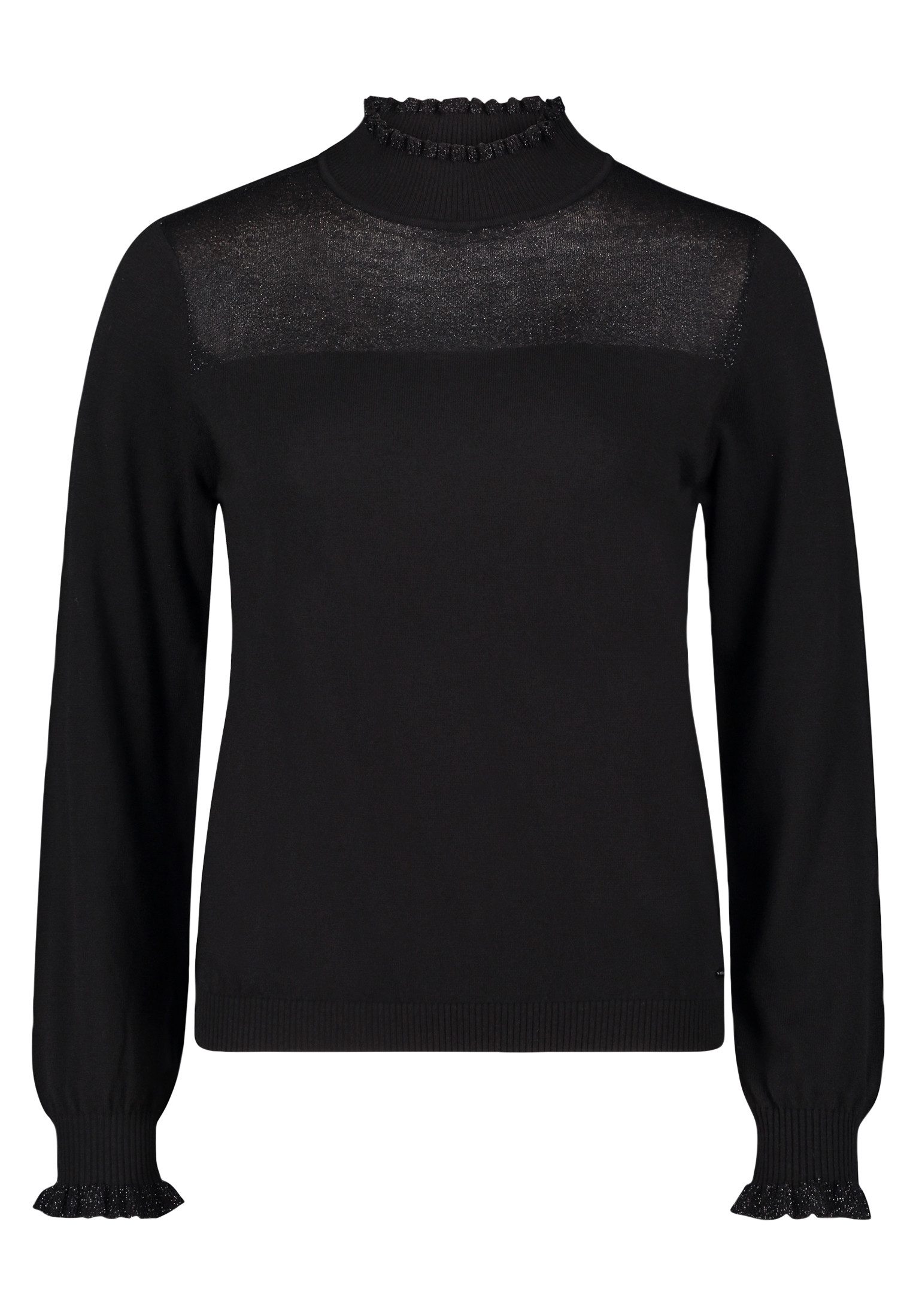 Betty&Co Strickpullover Damen Strickpullover mit Lurexfaden (1-tlg) Volant günstig online kaufen