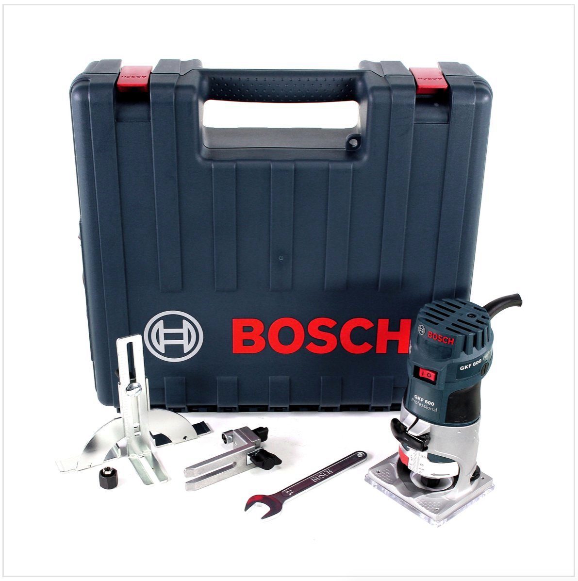 Thumbnail - Bosch Professional Oberfräse GKF 600 Professional Kantenfräse im Handwerkerkoffer mit Parallelansc