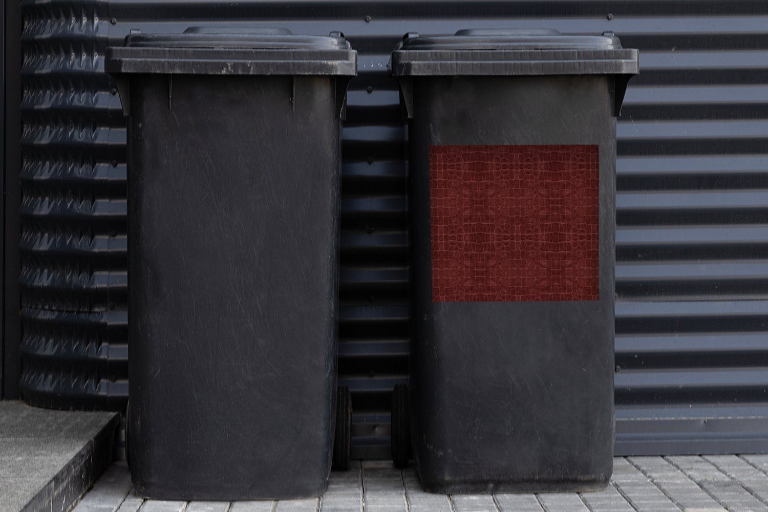 Mülltonne, MuchoWow - Abfalbehälter Sticker, Mülleimer-aufkleber, Wandsticker - Container, Tierhaut Leder Textur (1 St),