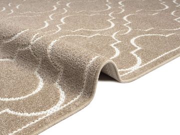 Teppich Indoor & Outdoor Teppich Capri mediteranes Florentiner Design, TaraCarpet, rechteckig, Höhe: 5 mm, Kurzflor beige In & Outdoor Balkon Terrasse Wohnzimmer 80x150