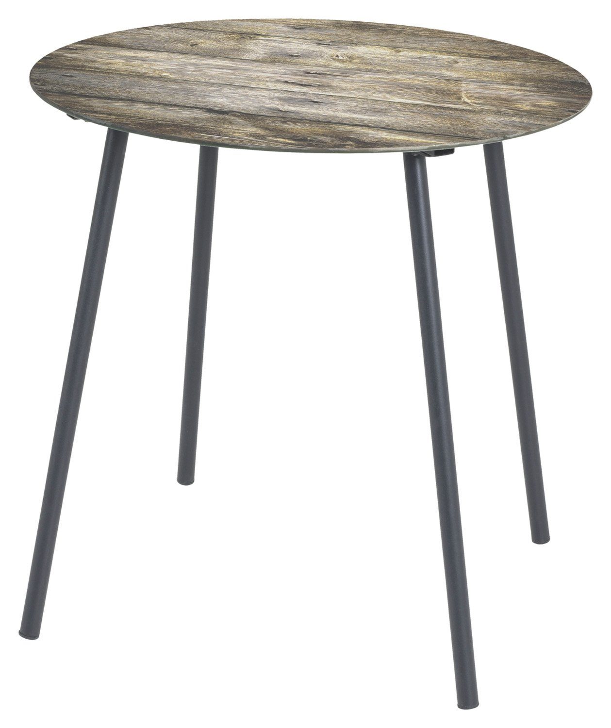 Beistelltisch PARKETT, Ø 40 cm, Braun, Schwarz, Stahlgestell