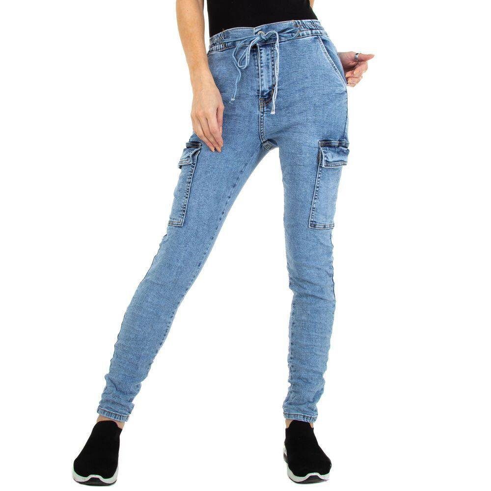 Günstige Artikel diese Woche Ital-Design Relax-fit-Jeans Damen Freizeit Jeans Fit Blau in Relaxed Stretch