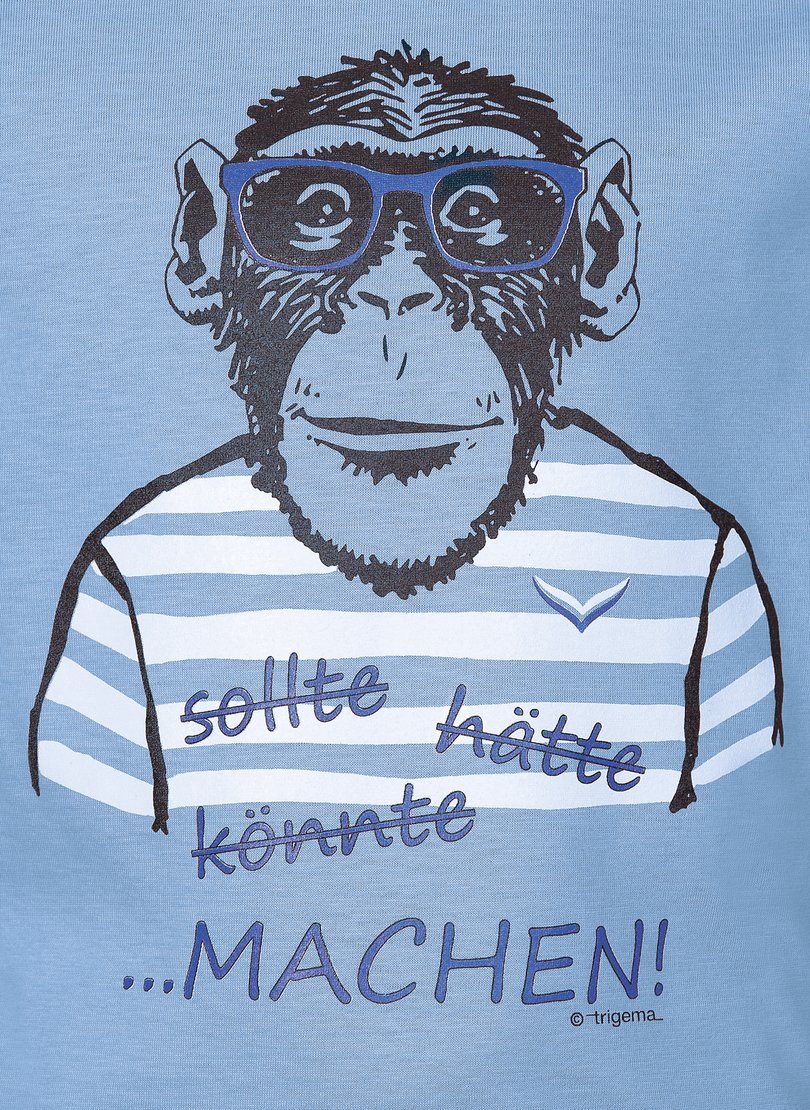 Trigema T-Shirt TRIGEMA T-Shirt horizont großem mit Affen-Druckmotiv