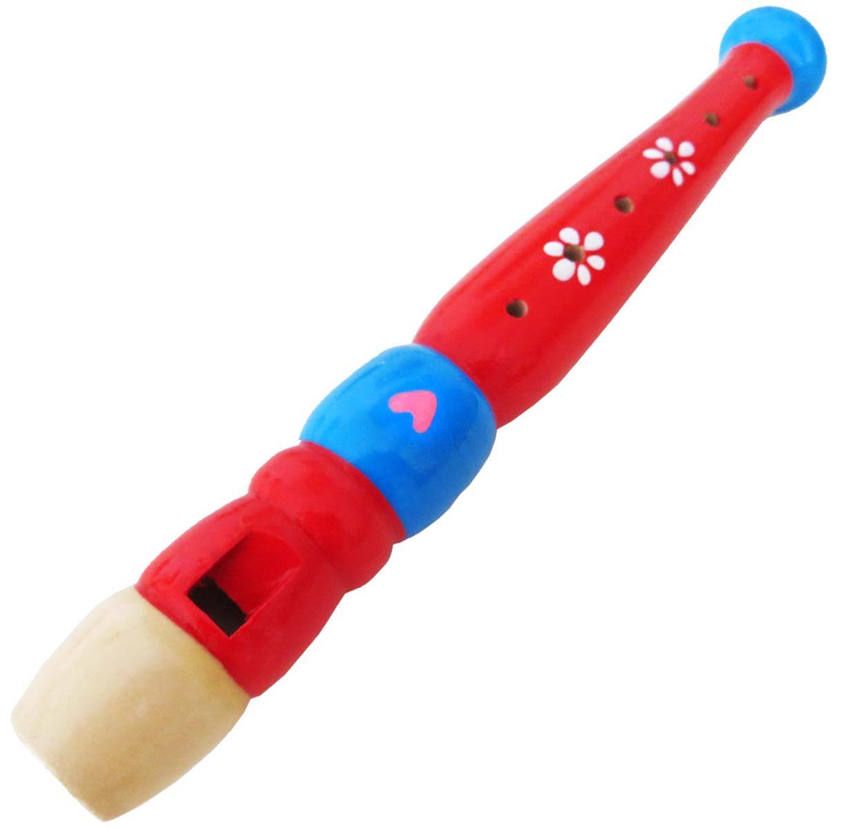 keepdrum Blockflöte keepdrum KFL1RD Flöte aus Holz für Kinder Rot