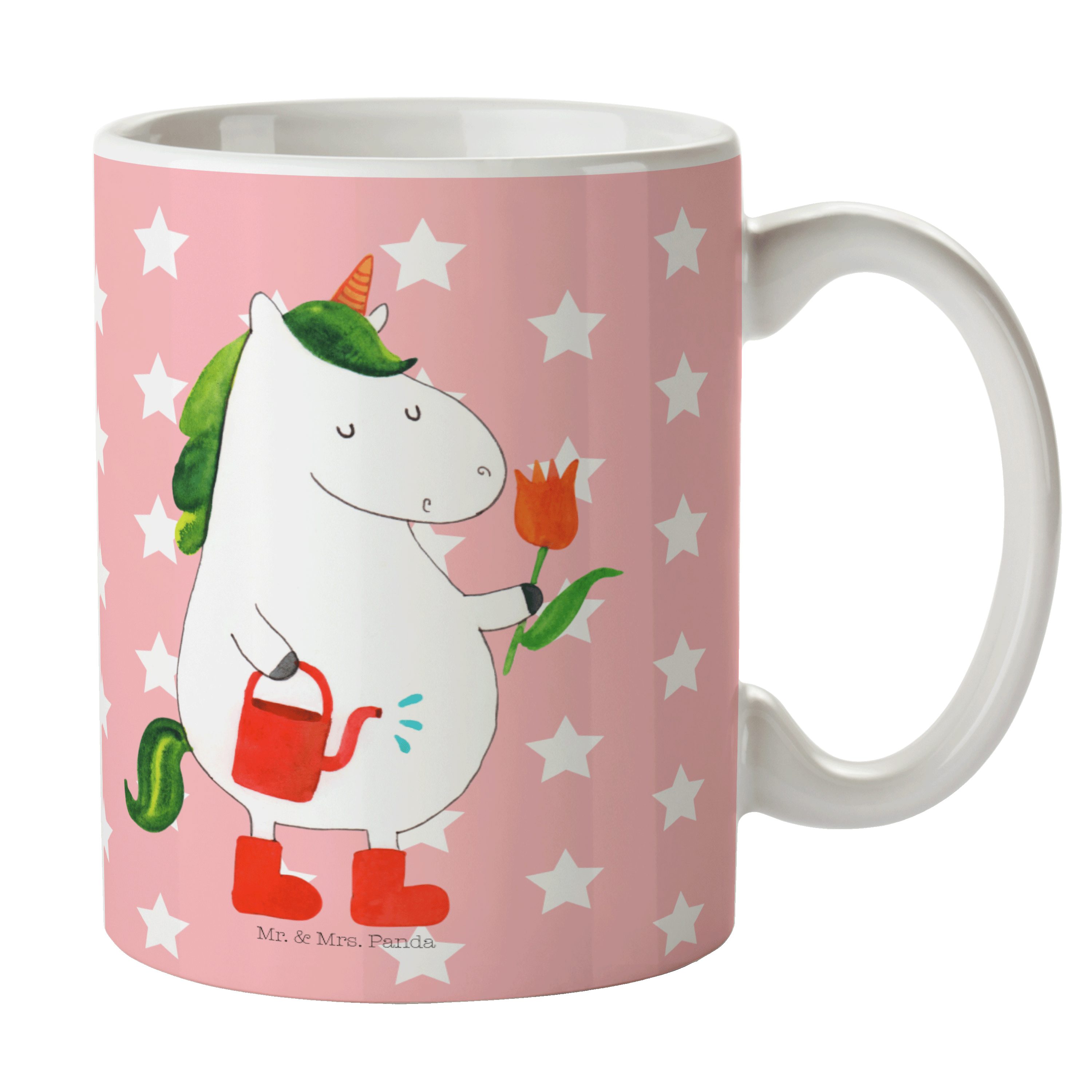 Keramik Tasse, Panda - Pastell Gärtner Mr. - Giesskanne, Tasse Geschenk Geschenk, Rot Mrs. Einhorn &
