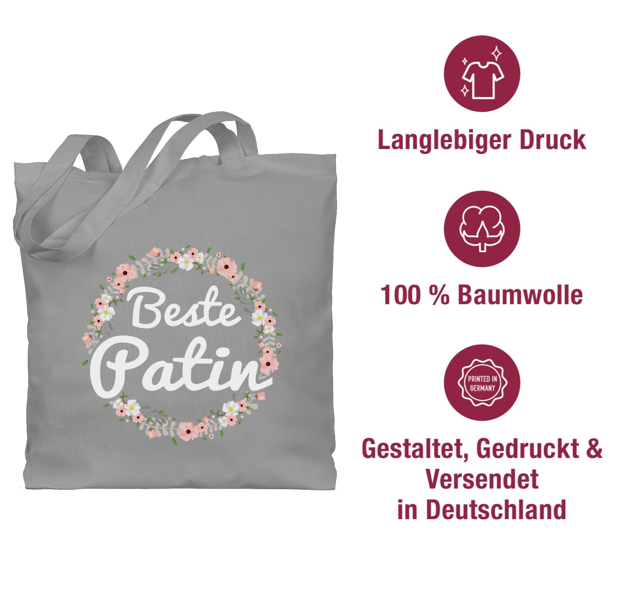 Umhängetasche Shirtracer Geschenk Hellgrau Patentante Beste 1 Patin,