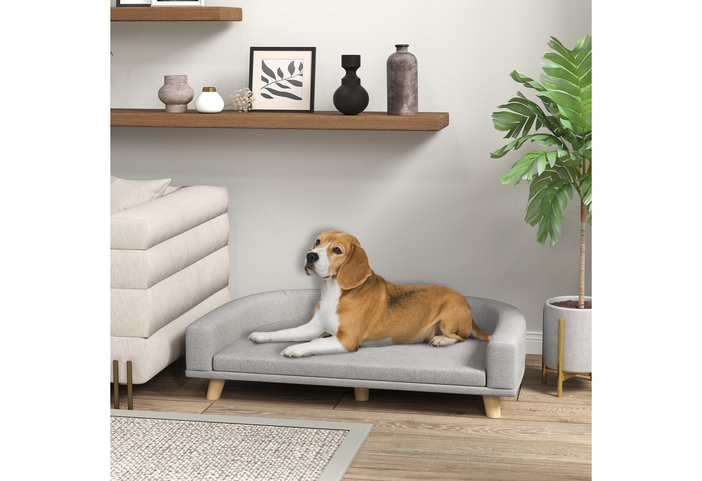 Thumbnail - MC Star Tierbett Hundesofa, Haustiersofa Katzensofa mit Kissen, Hundebett, für große Hunde, Hundecouch mit Erhöhtem Desi...