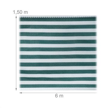 relaxdays Sichtschutzzaunmatten Zaunblende 1,5 m hoch grün-weiß, 1,5 x 6 Meter