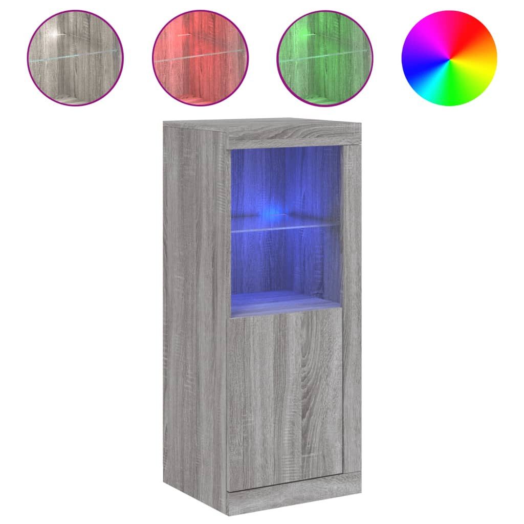 vidaXL Sideboard Sideboard mit LED-Leuchten Grau günstig online kaufen