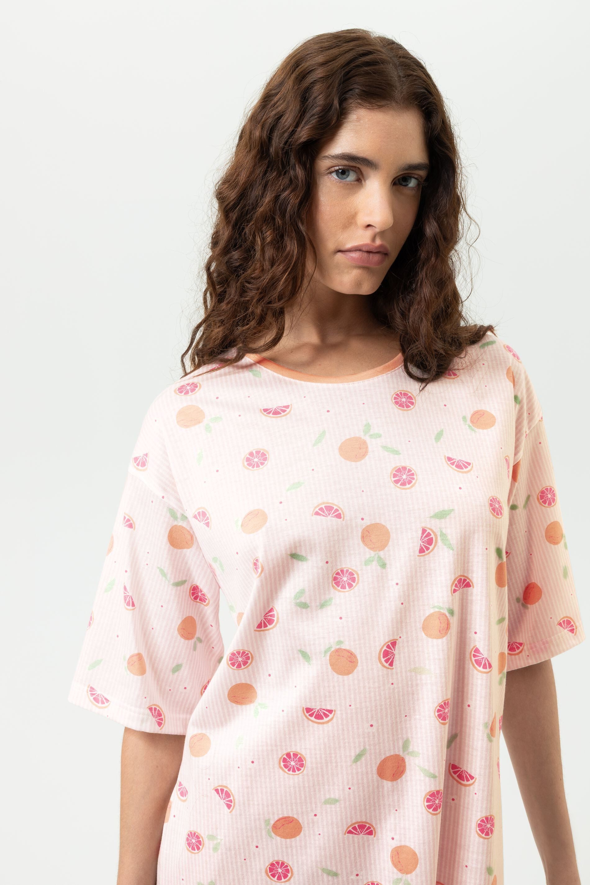 Mey Nachthemd Mey female Bigshirt Serie Grapefruit Bliss (1-tlg) Feminines Nachthemd, Gestreift