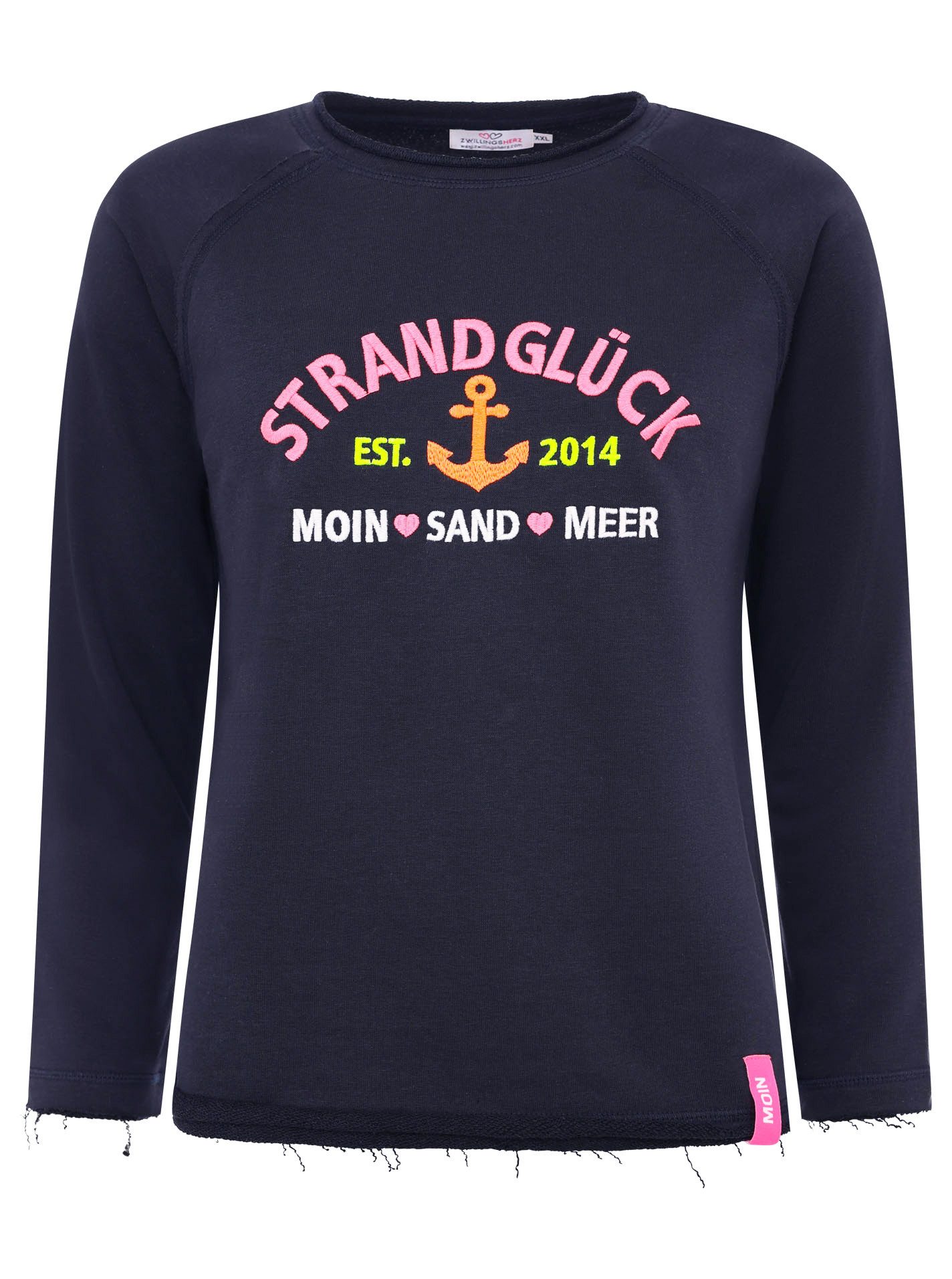 Zwillingsherz Sweatshirt ""Strandglück"", mit Used-Look Kanten günstig online kaufen