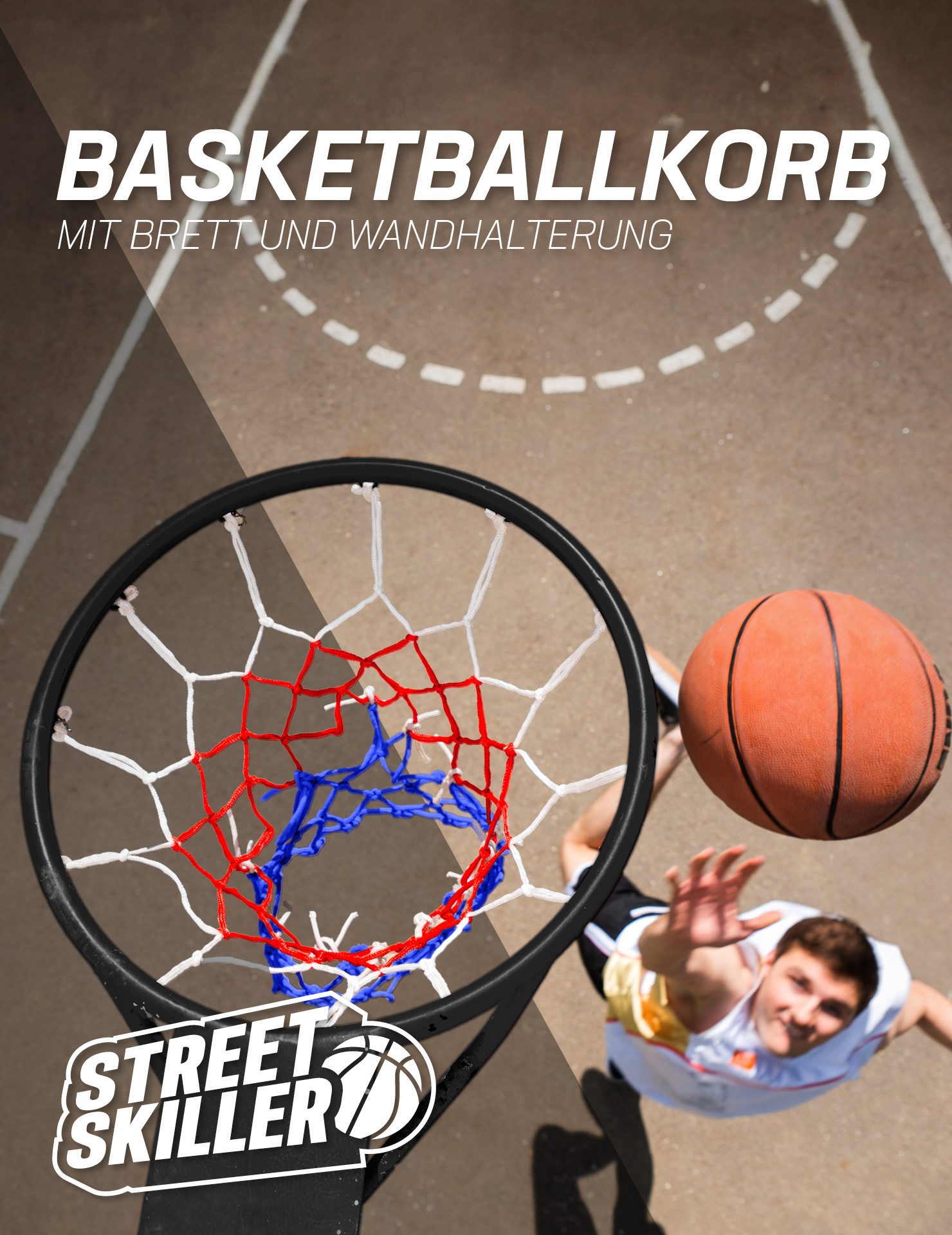 STREETSKILLER Basketballkorb Basketballkorb mit Wandhalterung