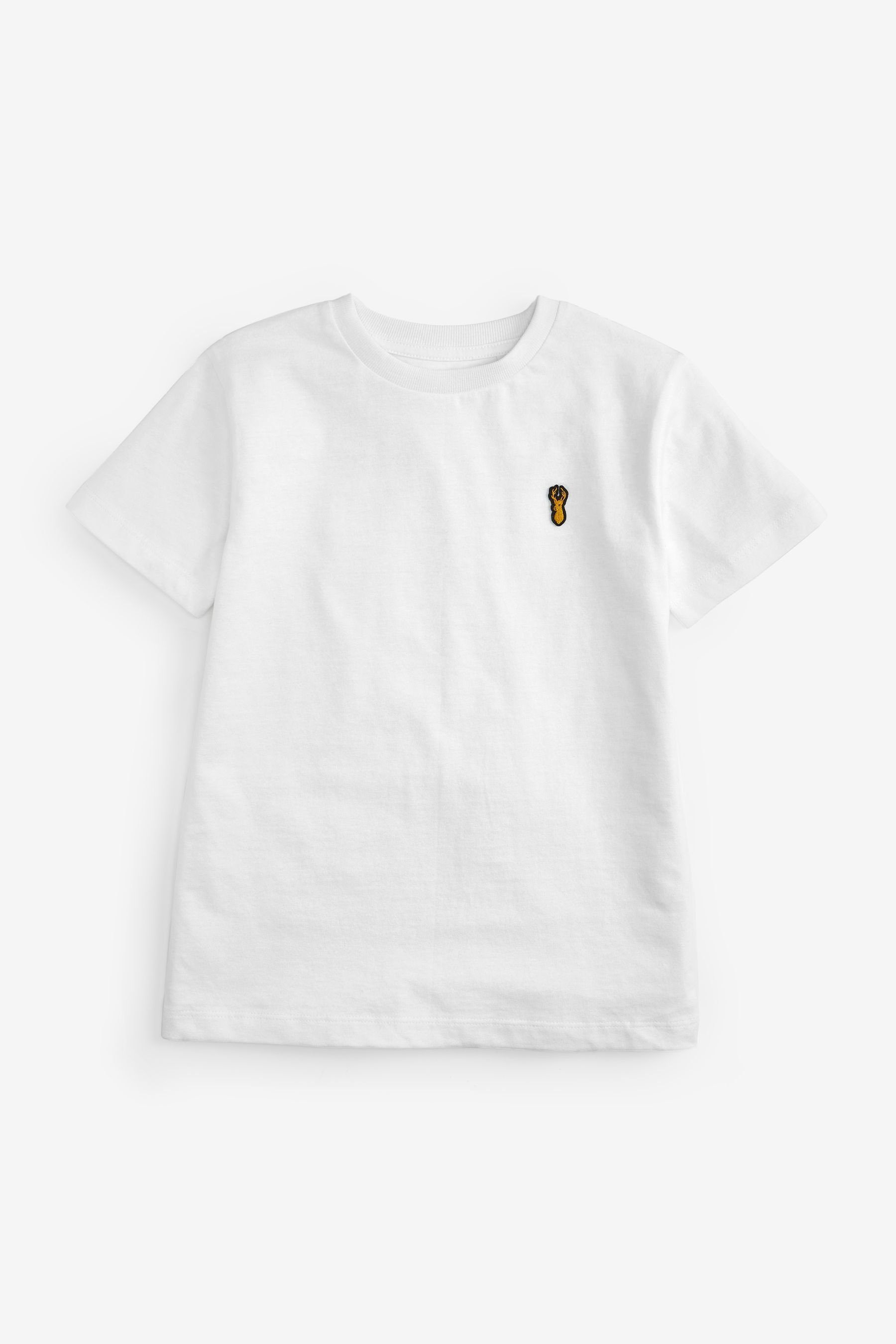 Next T-Shirt 4er-Pack Kurzarm-T-Shirts mit Hirsch-Stickerei (4-tlg)