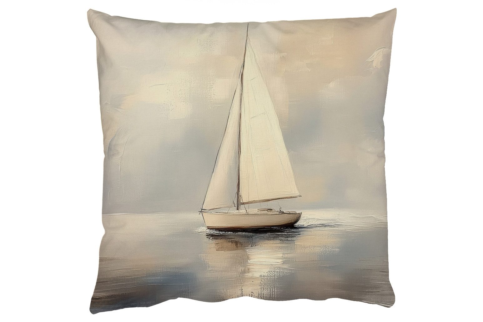 MuchoWow Dekokissen Segelschiff - Meer - Bewölkt, Zierkissen mit Füllung und Bezug, Sofakissen, 45x45 cm