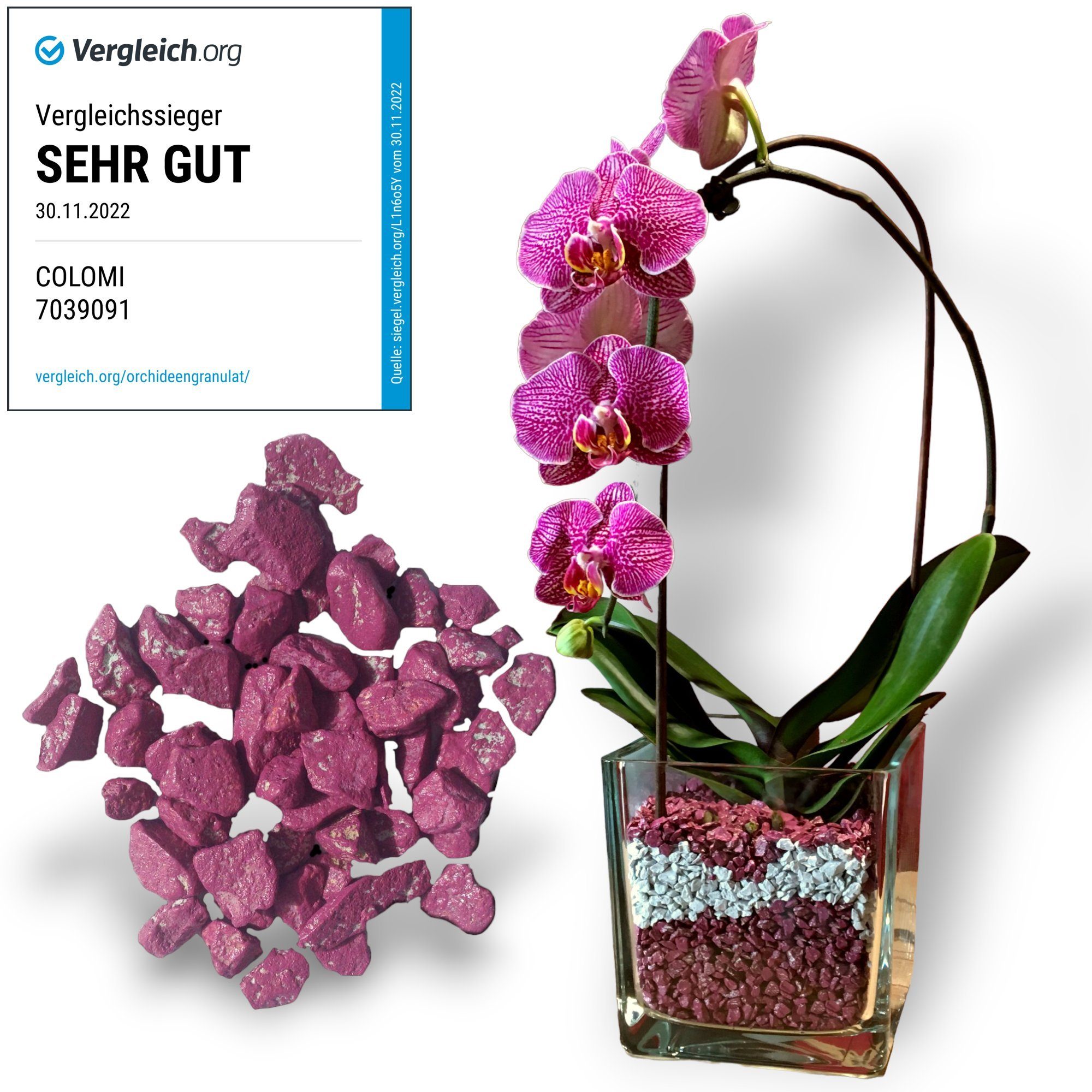colomi Pflanzgranulat Spezial Pflanzboden für Orchideen - patentiert weiss, 1 Liter