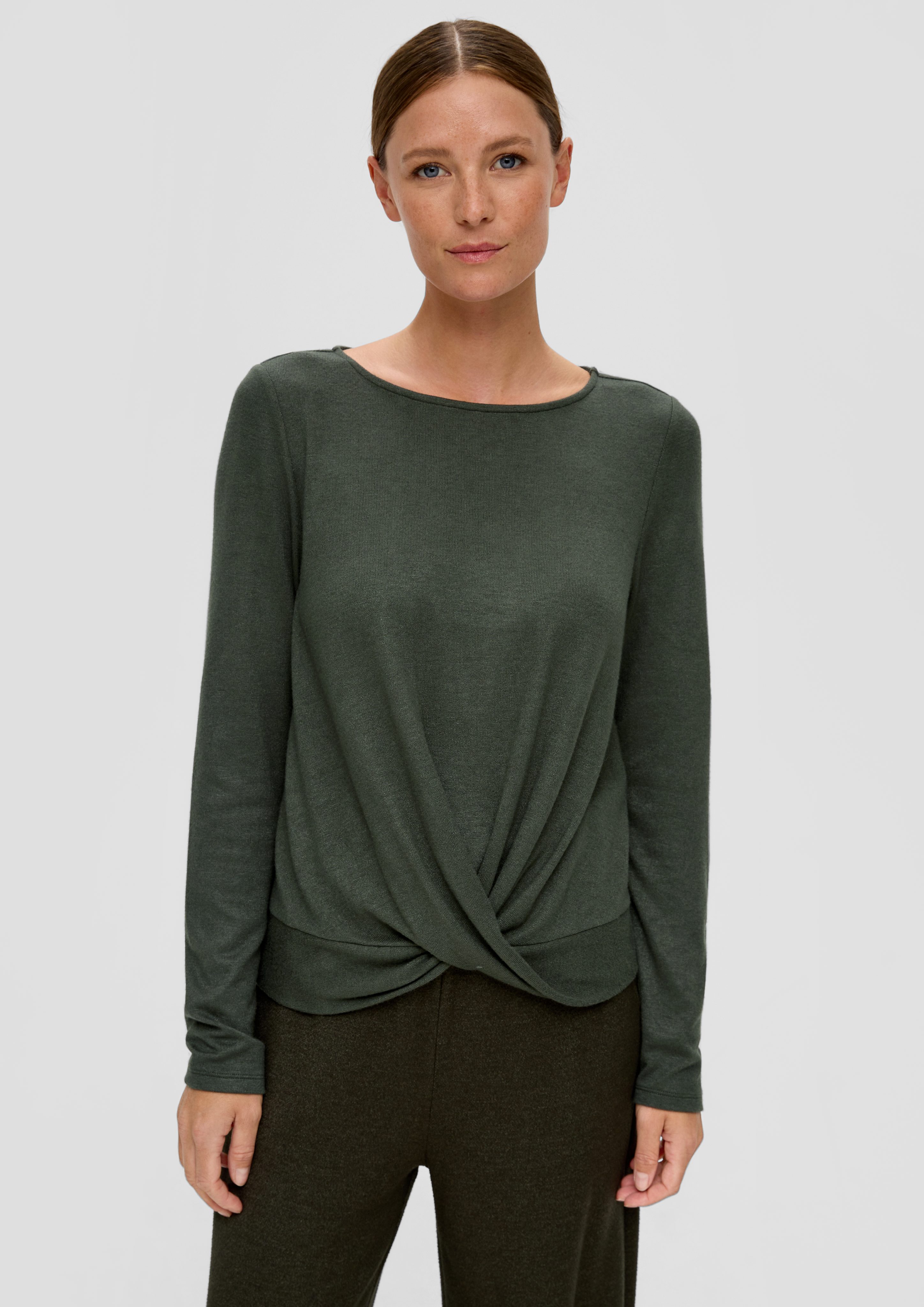 s.Oliver Langarmshirt Longsleeve mit Wickeldetail Knoten günstig online kaufen