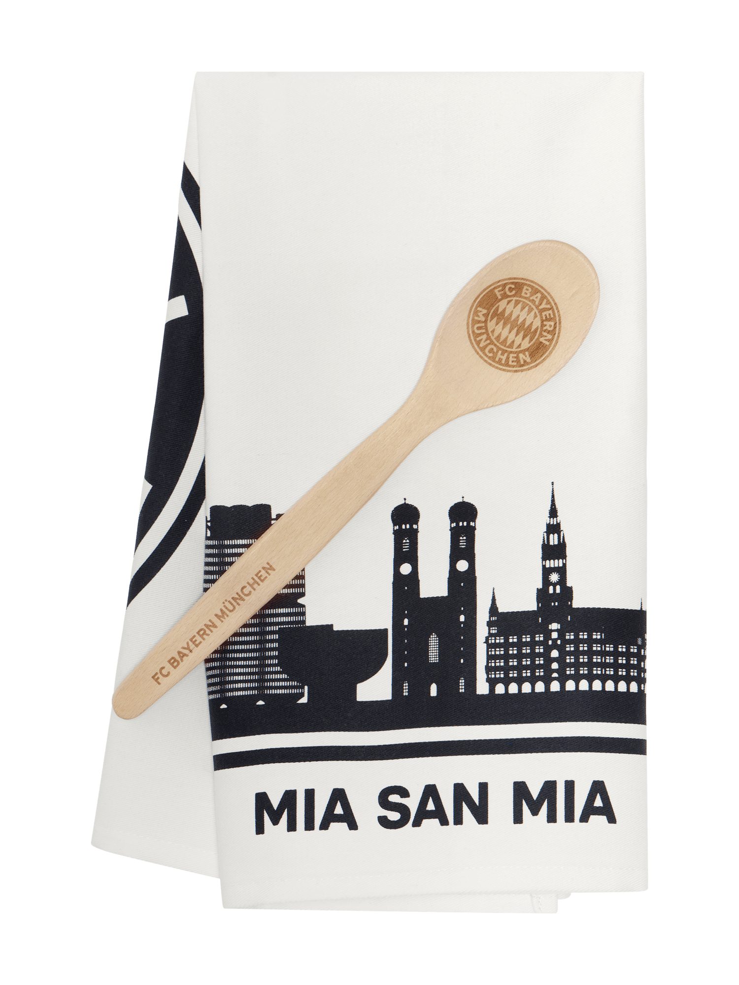 FC Bayern München Frühstücksbrett FC Bayern München Kochset 2er-Set: Geschirrtuch & Kochlöffel I Fußball, Baumwolle