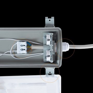 LED's light Basic LED Deckenleuchte 2400115_04 Feuchtraumleuchte, LED, mit LED-Röhren 150 cm 2x 24W neutralweiß IP65