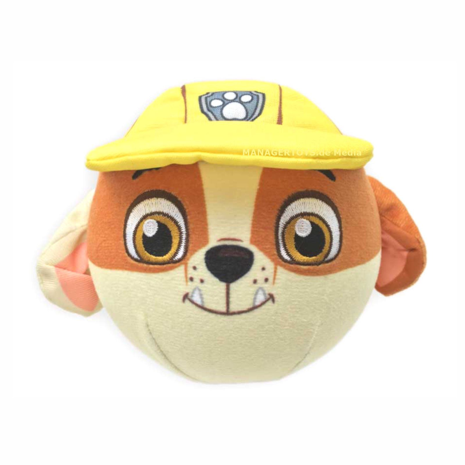 PAW PATROL Plüschfigur Rubble Plüschball 12 cm Spielball Bouncing Ball Stoffbezug LIMITED