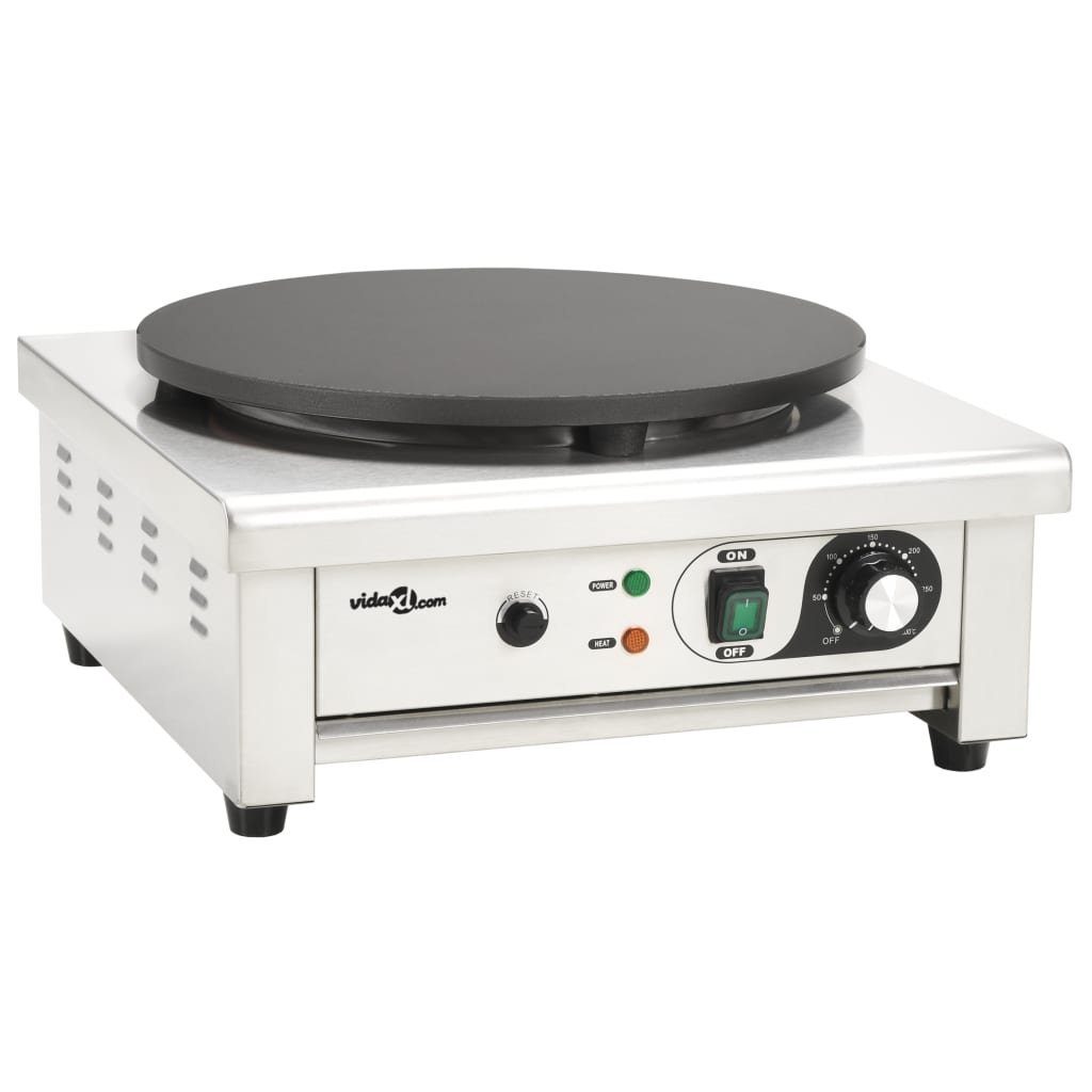 vidaXL Doppel-Induktionskochplatte Elektrischer Crepe-Maker mit ausziehbarem Tablett 40 cm 3000 W