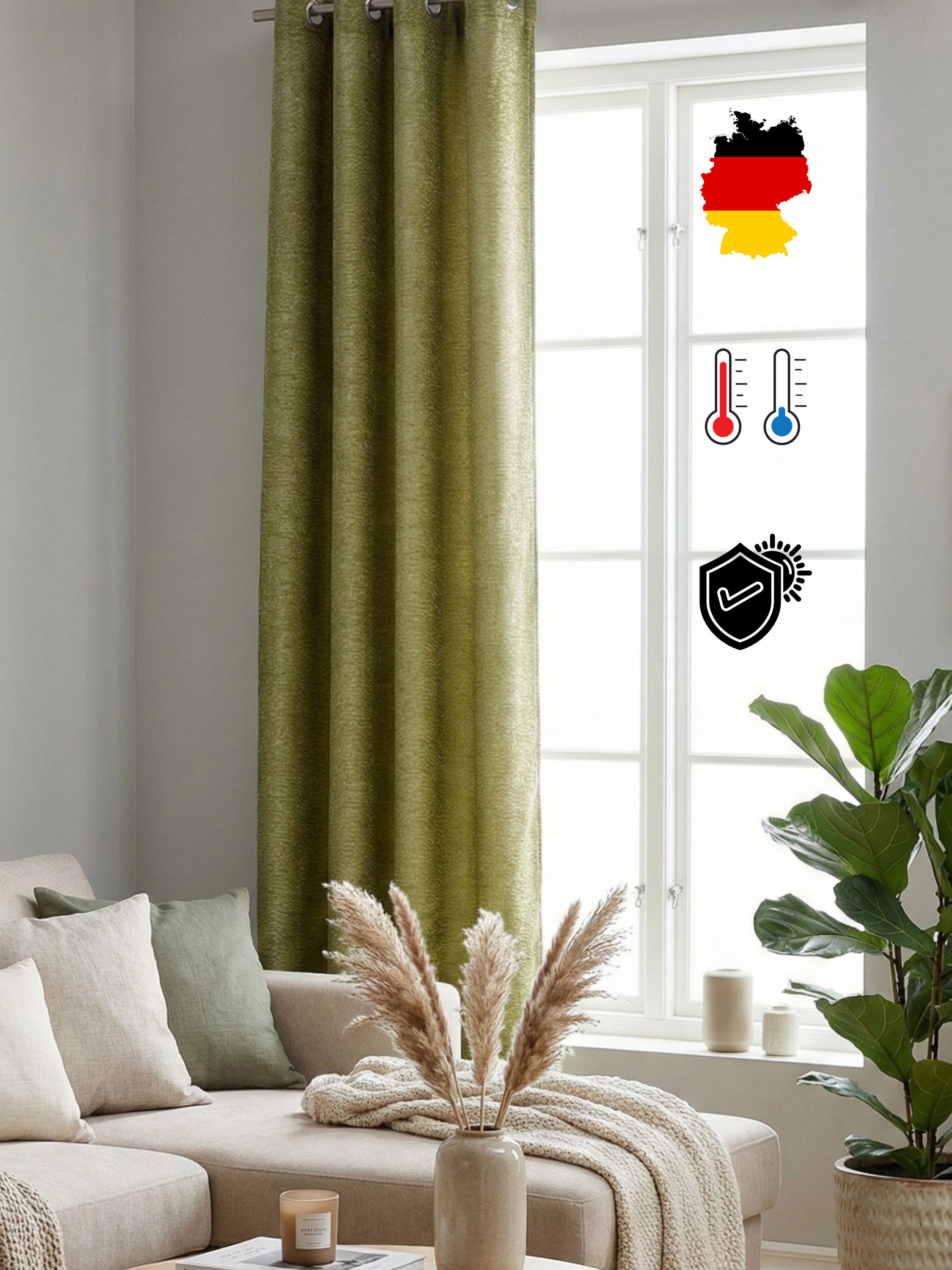 Wirth Vorhang Trondheim B (1 St), Ösen, blickdicht, Chenille