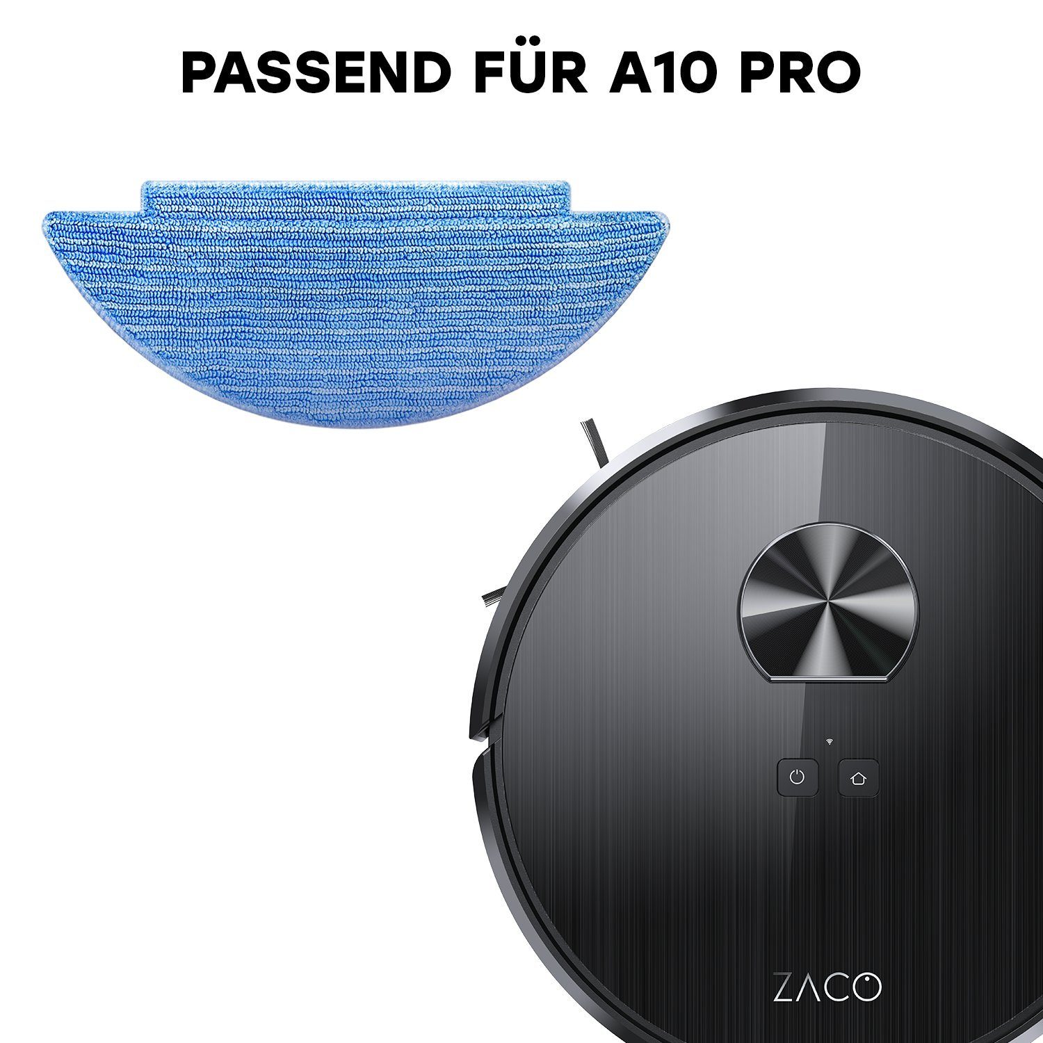 Mikrofasertücher für 1-tlg), ZACO ZACO A10 Saugroboter Zubehör-Set passend A10 3x zu Pro für Zubehör (Set, Pro, Saugroboter Ersatz Pro, A10