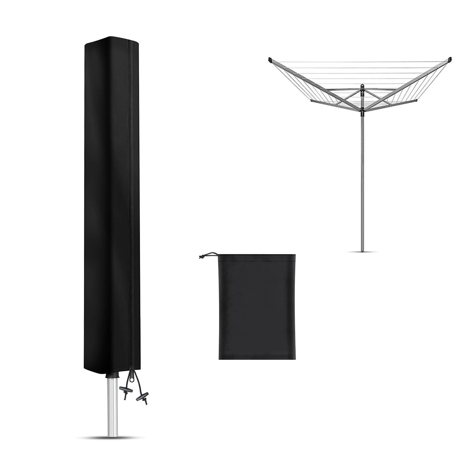 FOUORTUNATE-BEE Wäschespinne-Schutzhülle Schutzhülle für Wäschespinne mit Reißverschluss Outdoor Cover, Abdeckung Wäschespinne wetterfest mit Kordel Schirmhülle