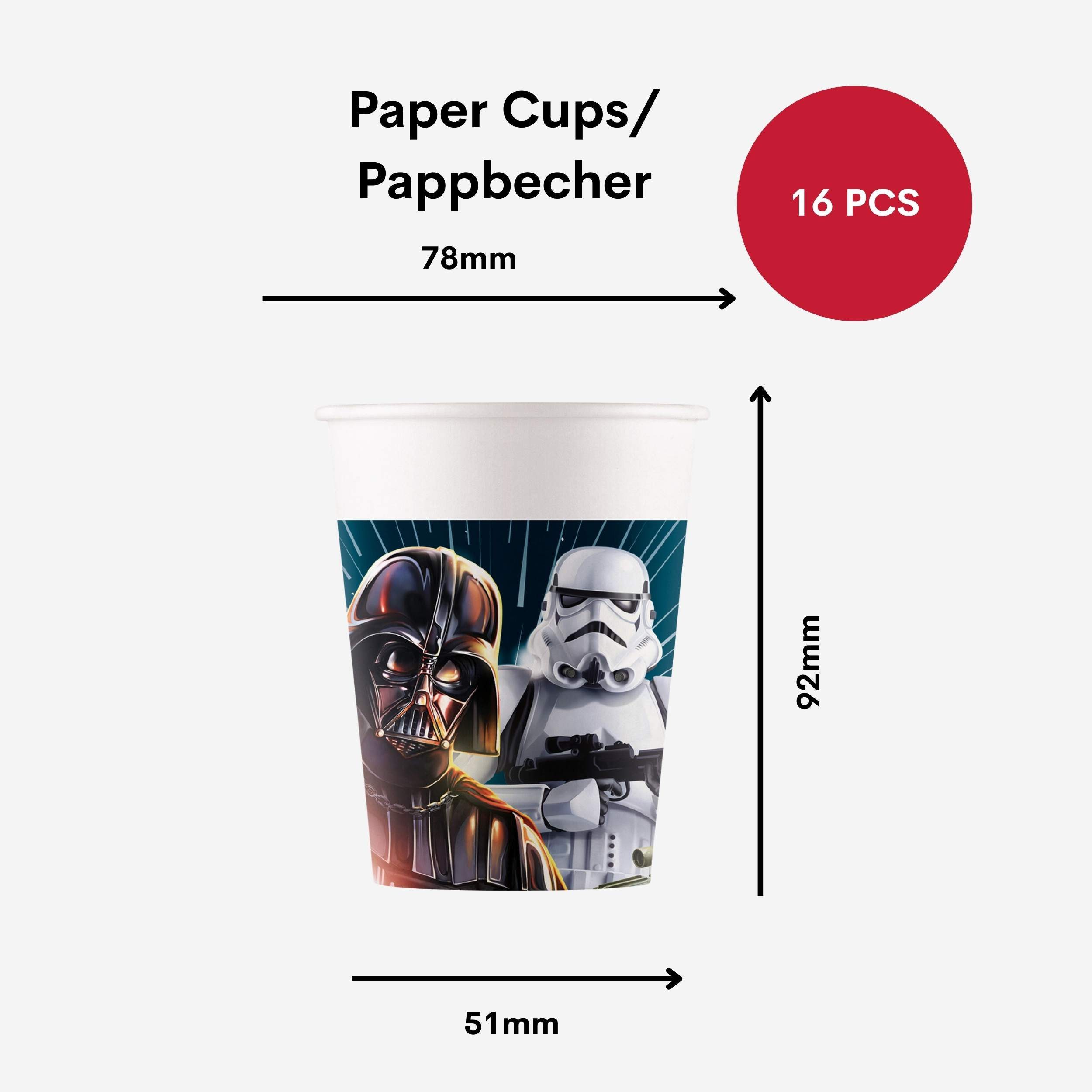 Procos Einweggeschirr-Set 55-tlg. Star Wars Galaxy Party Set für Kindergeburtstag, 16 Personen – Bild 5 von 5