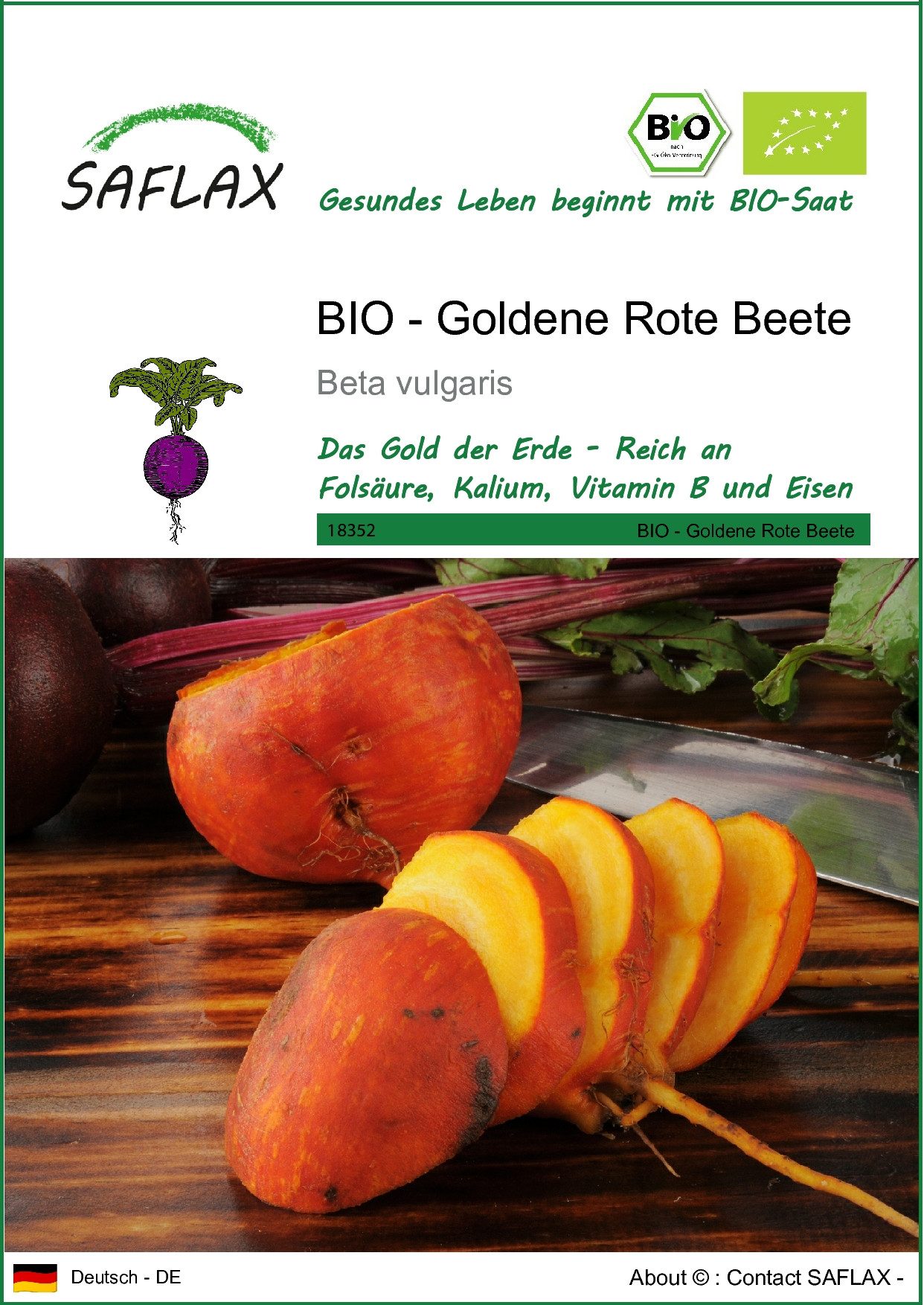 SAFLAX Gemüsesamen SAFLAX - Samen - BIO - Goldene Rote Beete günstig online kaufen