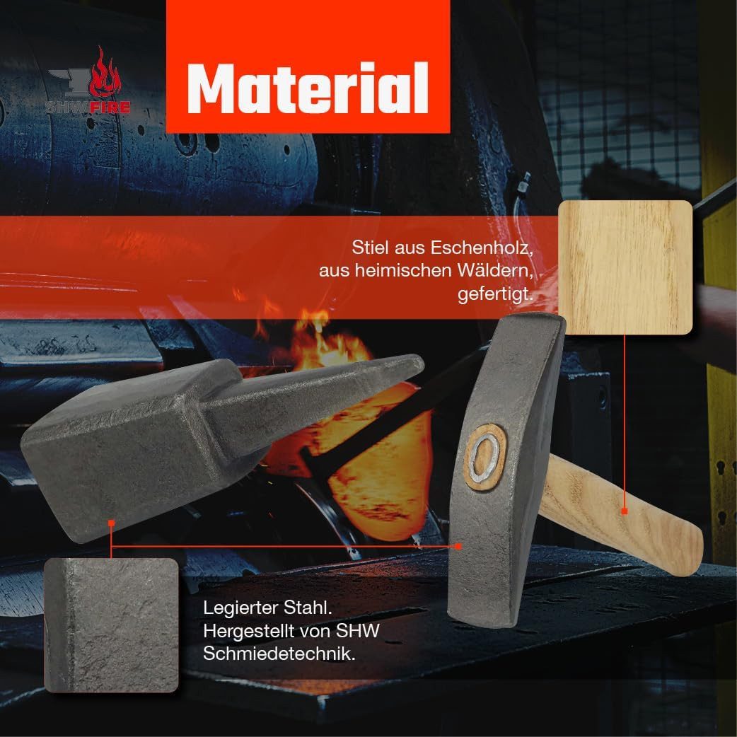 SHW Sense Set Dengelamboss + Dengelhammer, Perfekt für präzises Sensenschärfen