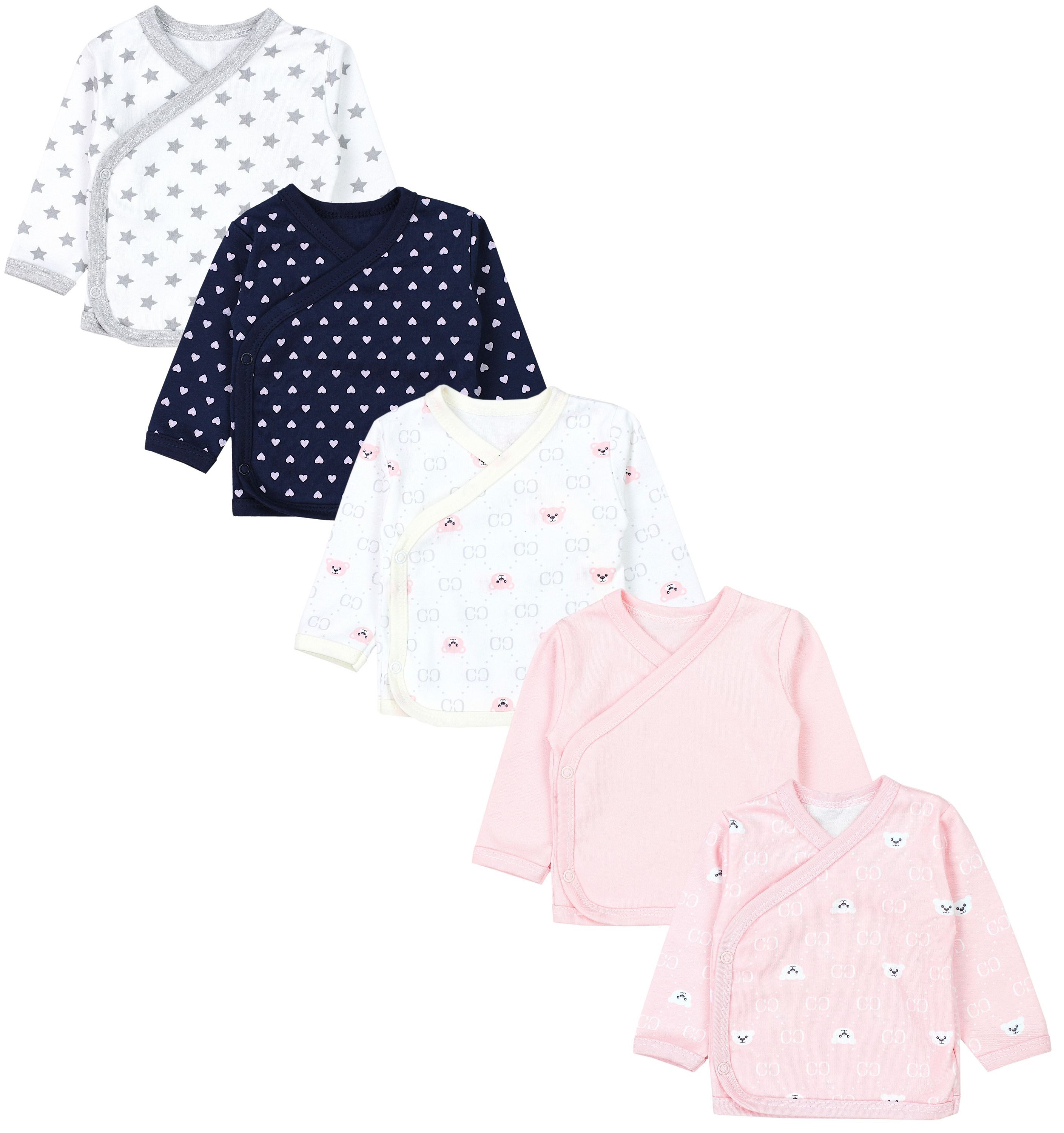 Wickelshirt TupTam Baby Mädchen Langarm Wickelshirt Baumwolle 5er Set