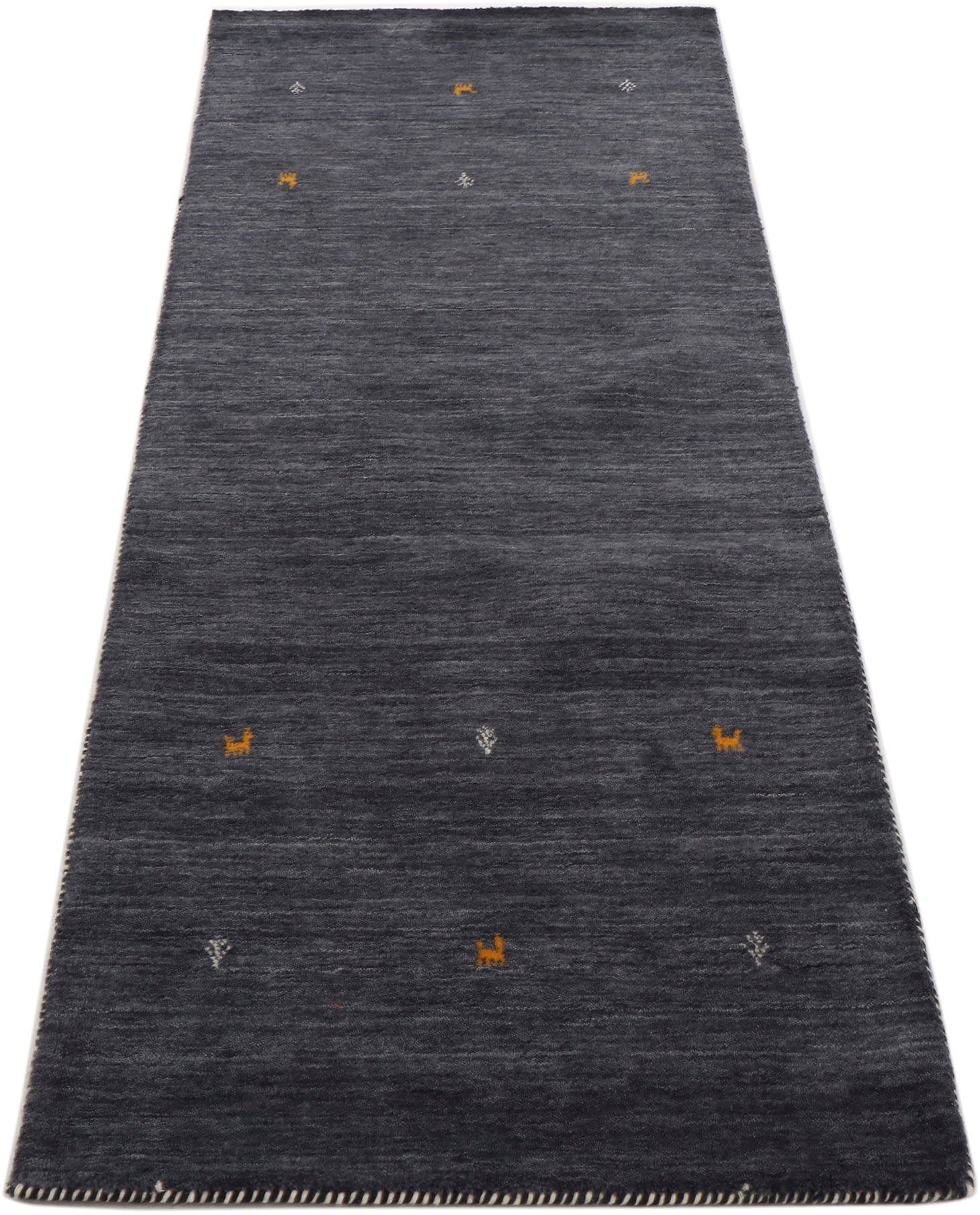 carpetfine Wollteppich »Gabbeh Uni, auch als Läufer und Rund erhältlich«, r günstig online kaufen