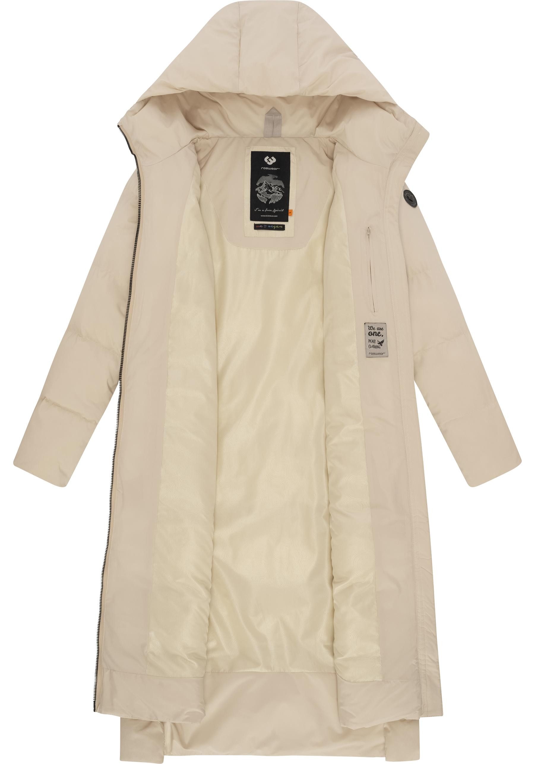 Ragwear Wintermantel Patrise Extralanger Damen Winter Steppmantel mit Gehschlitzen