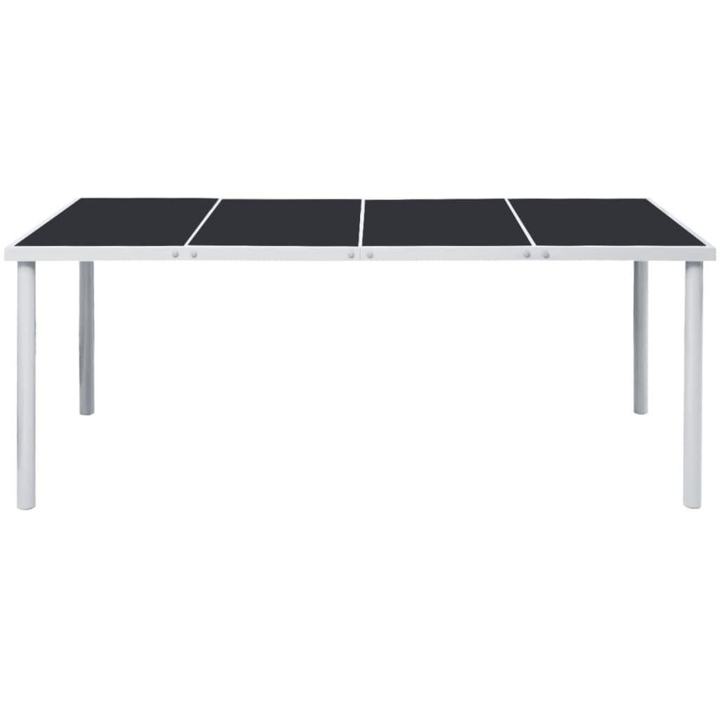 furnicato Gartentisch 190x90x74 cm Schwarz Stahl günstig online kaufen
