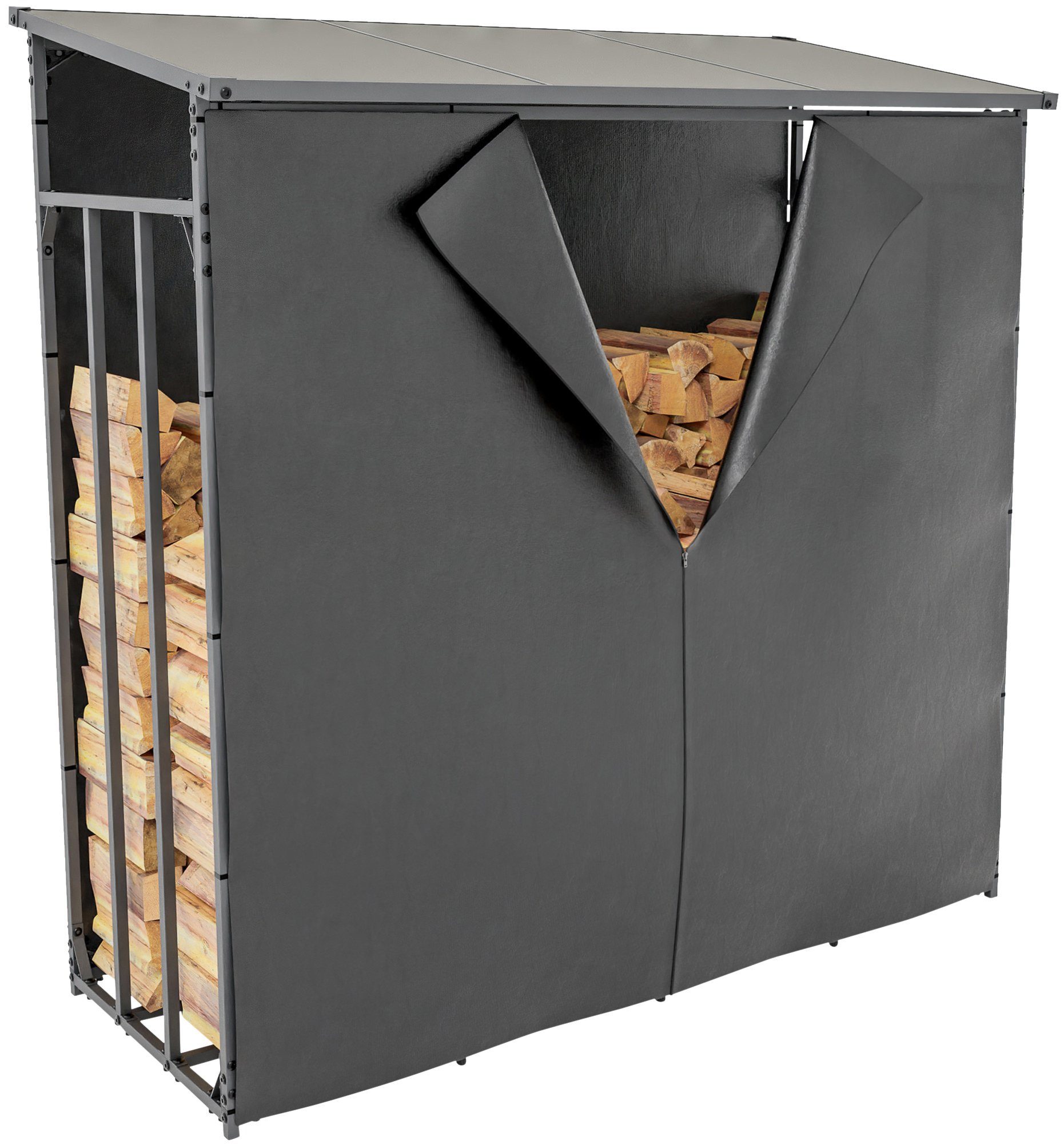 CLP Kaminholzregal Ruston mit Plane XL, günstig online kaufen