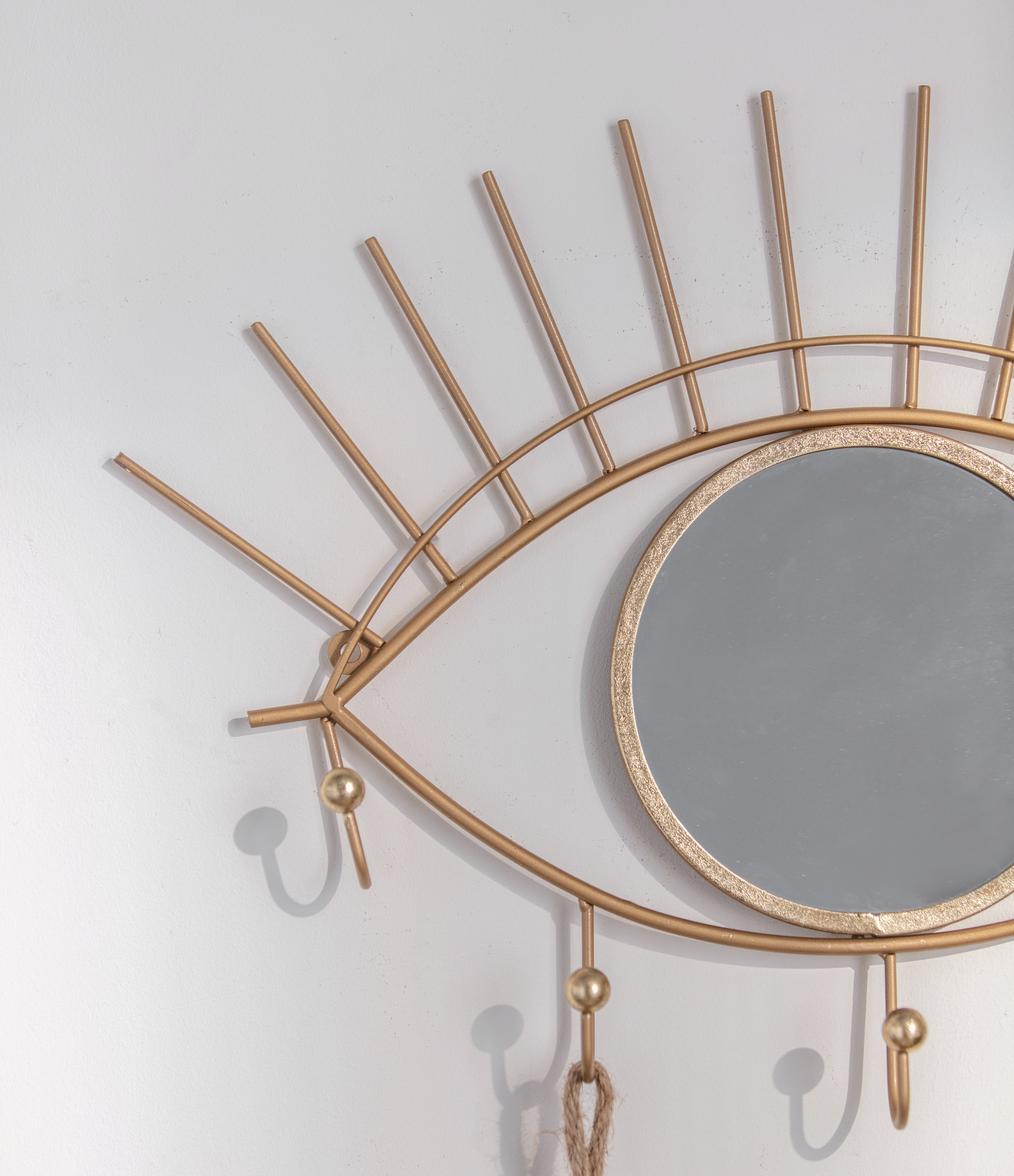 K&L Wall Art Wandspiegel Metall Wandhaken Metallspiegel Antik Goldoptik Gar günstig online kaufen