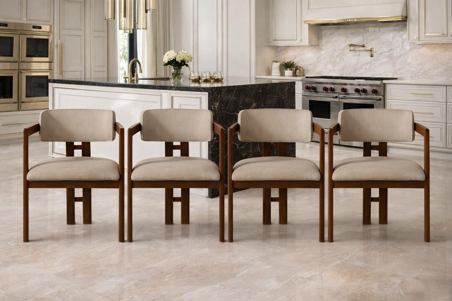 Xlmoebel Esszimmerstuhl Moderne Stühle im minimalistischen Design mit bequemem Sitz (4 St), Made in Europa