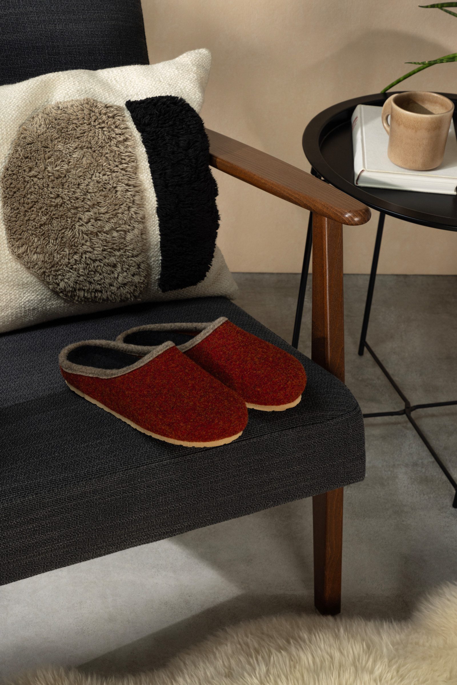 Pantoffelmann Filzclogs mit Fußbett Filzhausschuhe Herren Damen Filz Clog Pantoffel Hausschuh (1 Paar) hoher Tragekomfort, angenehme Passform
