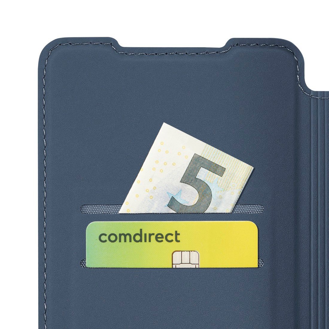 Hama Smartphone-Hülle Handytasche für Samsung Galaxy A27 5G Blau, 2 Kartenfächer, Rubber-Finish, Kratzschutz, Flap-Verschluss – Bild 5 von 5