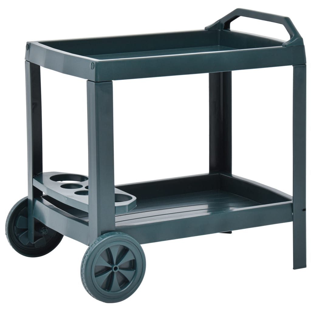 vidaXL Küchenwagen Getränkewagen Grün 69×53×72 cm Kunststoff