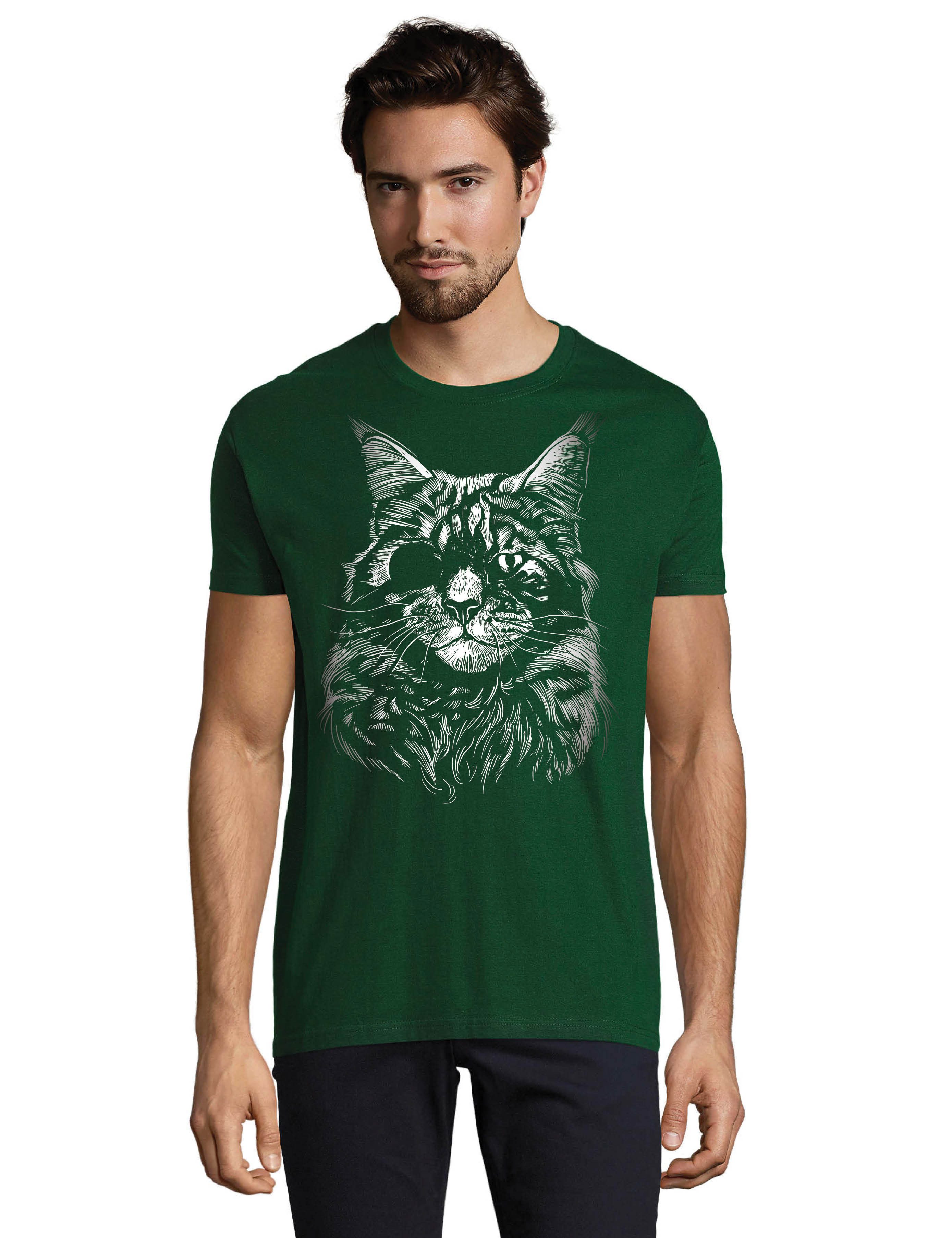 Youth Designz Print-Shirt "Katze Augenklappe" Herren T-Shirt Lustigen Print Statement Geschenk mit witzigen und stylischen Aufdruck für Männer