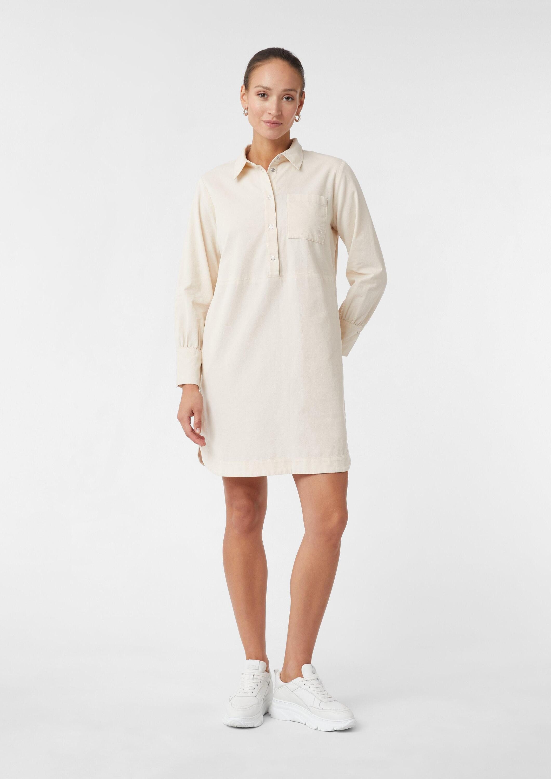 comma Minikleid Kleid Hemdblusenkleid aus Feincord