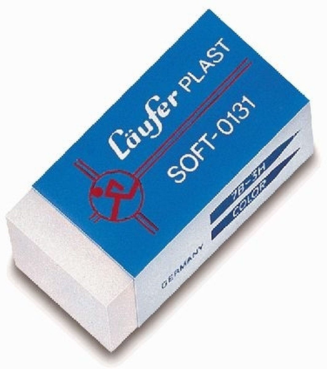 Läufer Radiergummi Radierer Plast Soft 41x19x12mm weiß