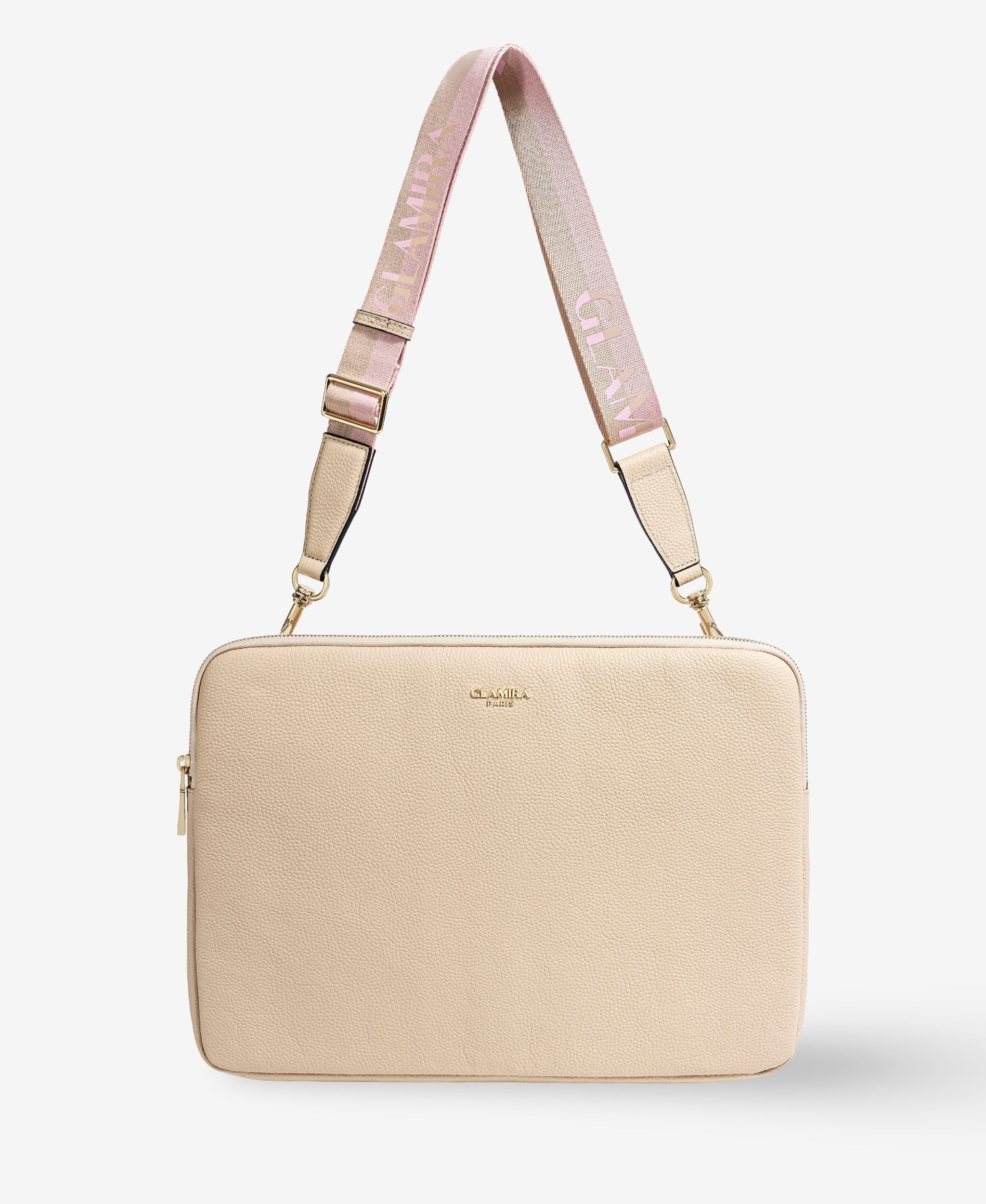 GLAMIRA Laptoptasche TechElegance Premier Beige Laptoptasche (1-tlg), echt Leder