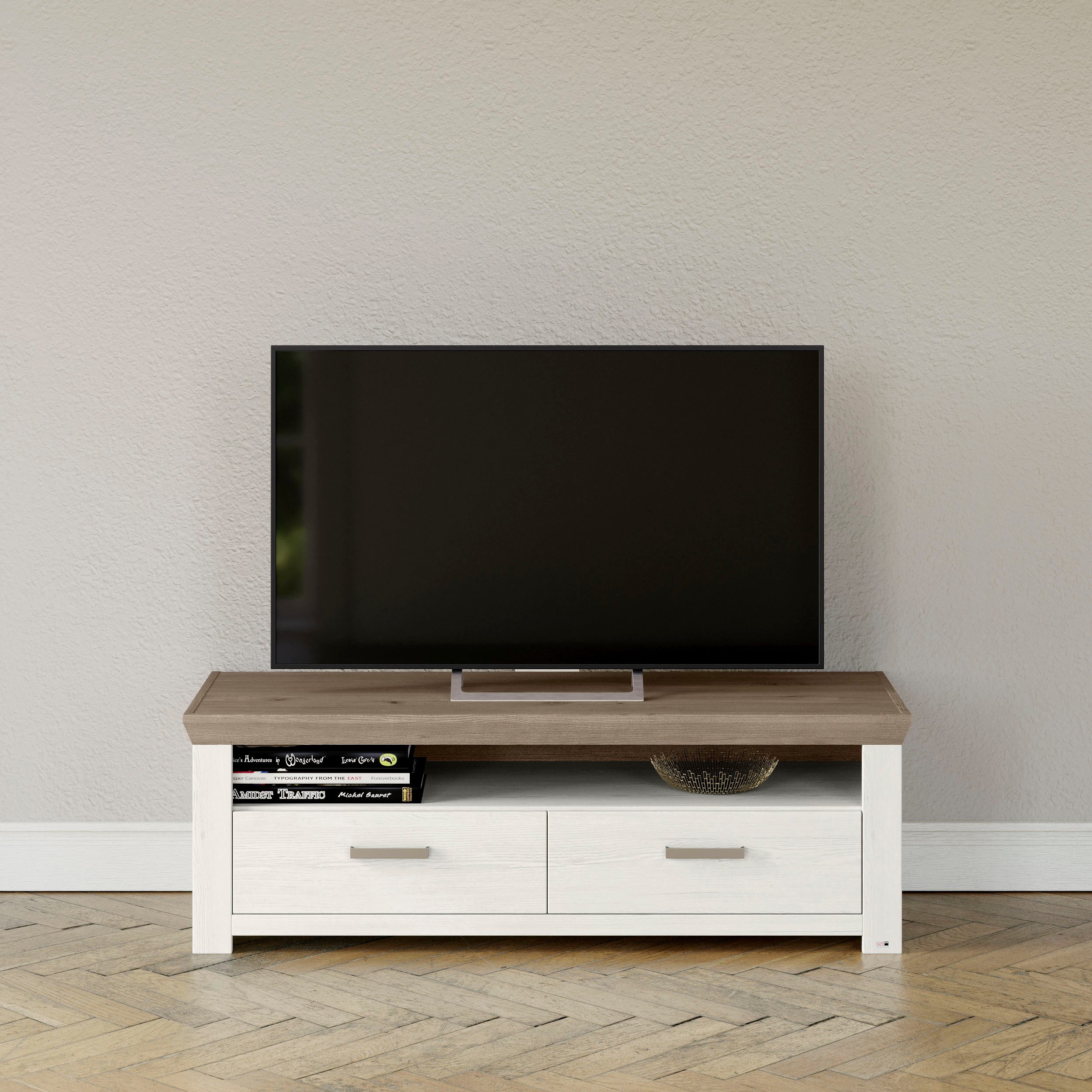 set one by Musterring Lowboard York, Typ 31, mit 2 Schubkästen, Beleuchtung optional, Breite 140 cm