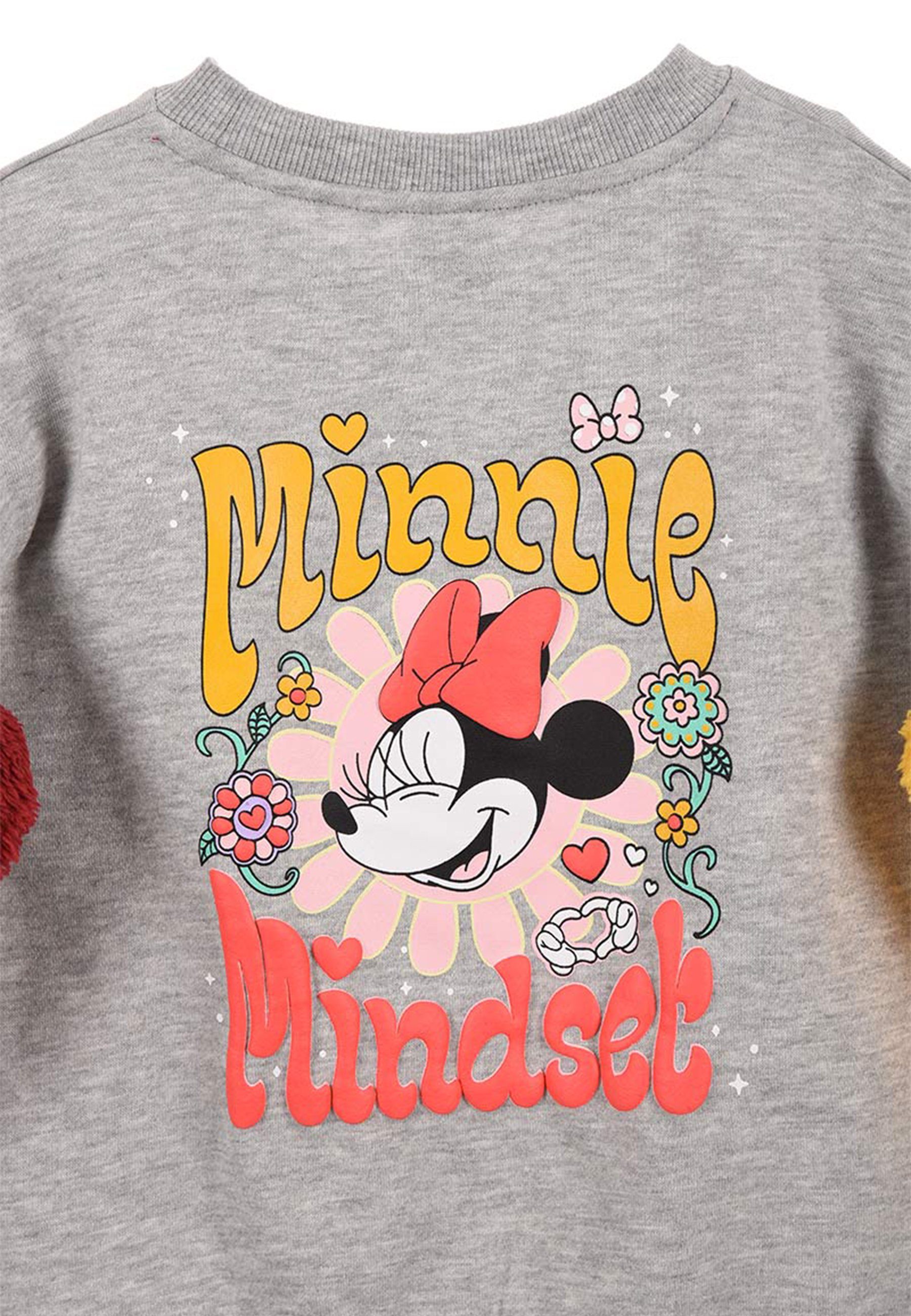Minnie Mädchen Kinder Grau Mini Sweatshirt Disney Pullover Mouse Maus