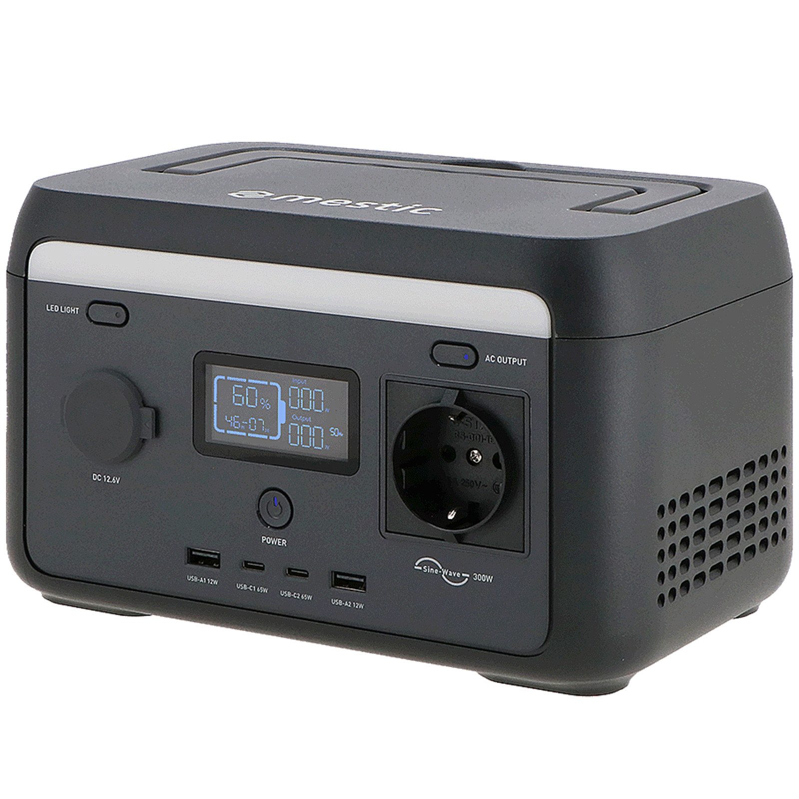 Mestic Portable Power Station MPS-300 for Camping, Solar Generator LiFePO4 300W 204Wh