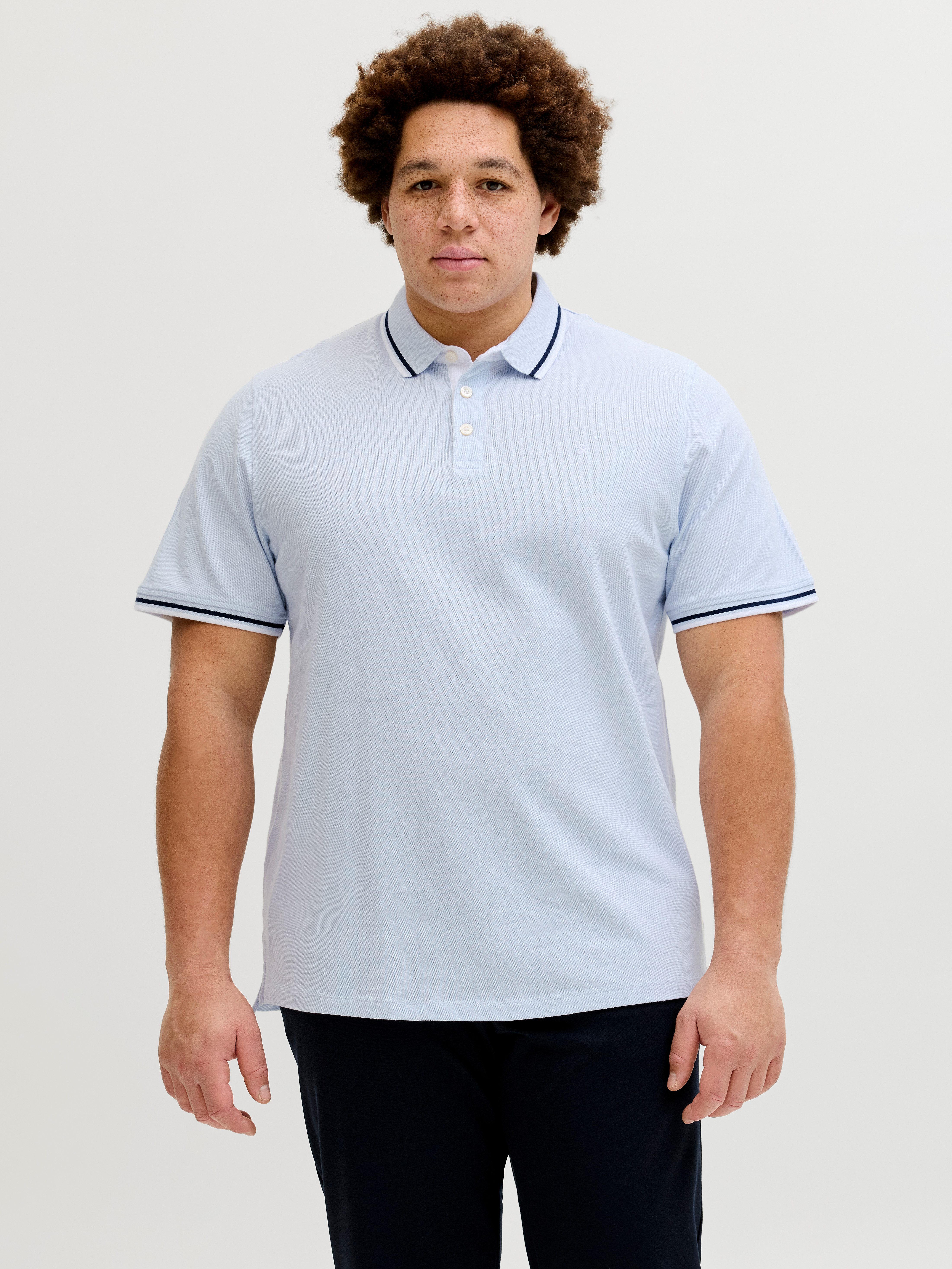 Jack & Jones PlusSize Poloshirt JJEPAULOS POLO SS NOOS PLS Baumwolle, regular fit