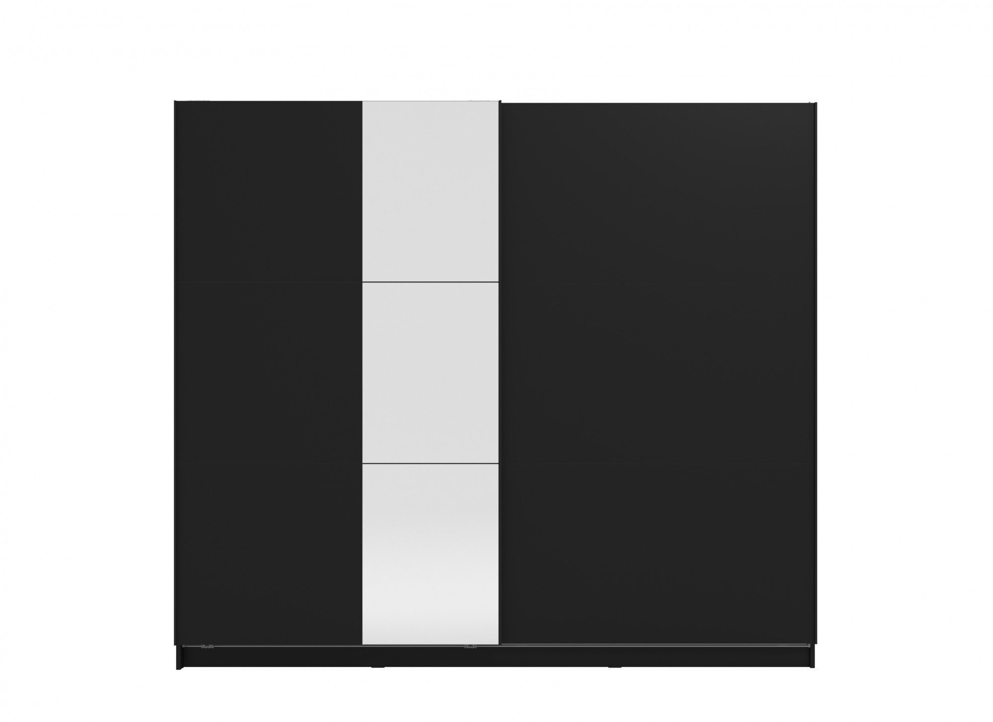 INOSIGN Schwebetürenschrank Sierra mit Spiegel, INKLUSIVE Inneneinteilung Schwarz | Schwarz | Schwebetürenschränke