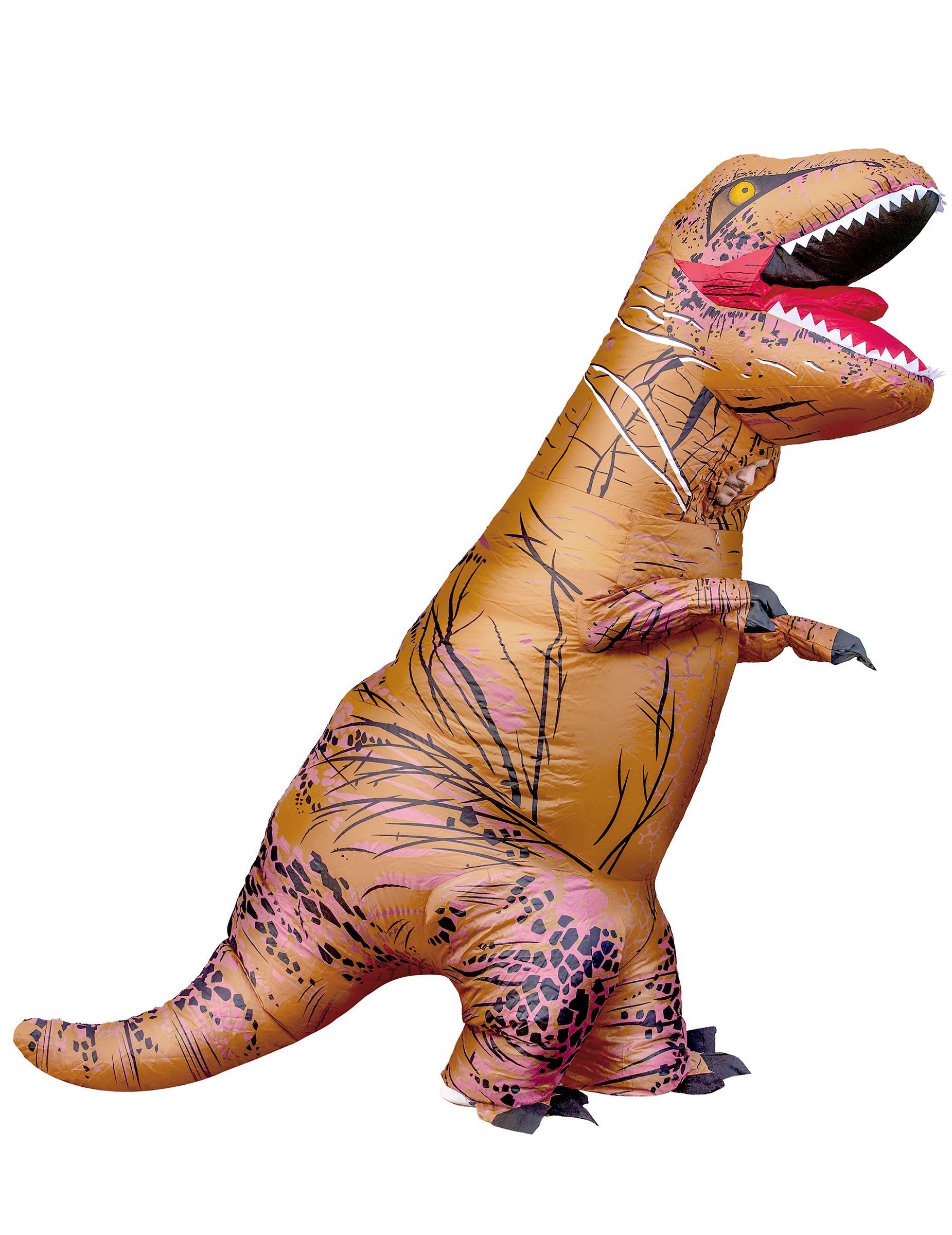 JADEO Partyanzug Aufblasbares T-Rex Unisex-Kostüm Dinosaurier braun